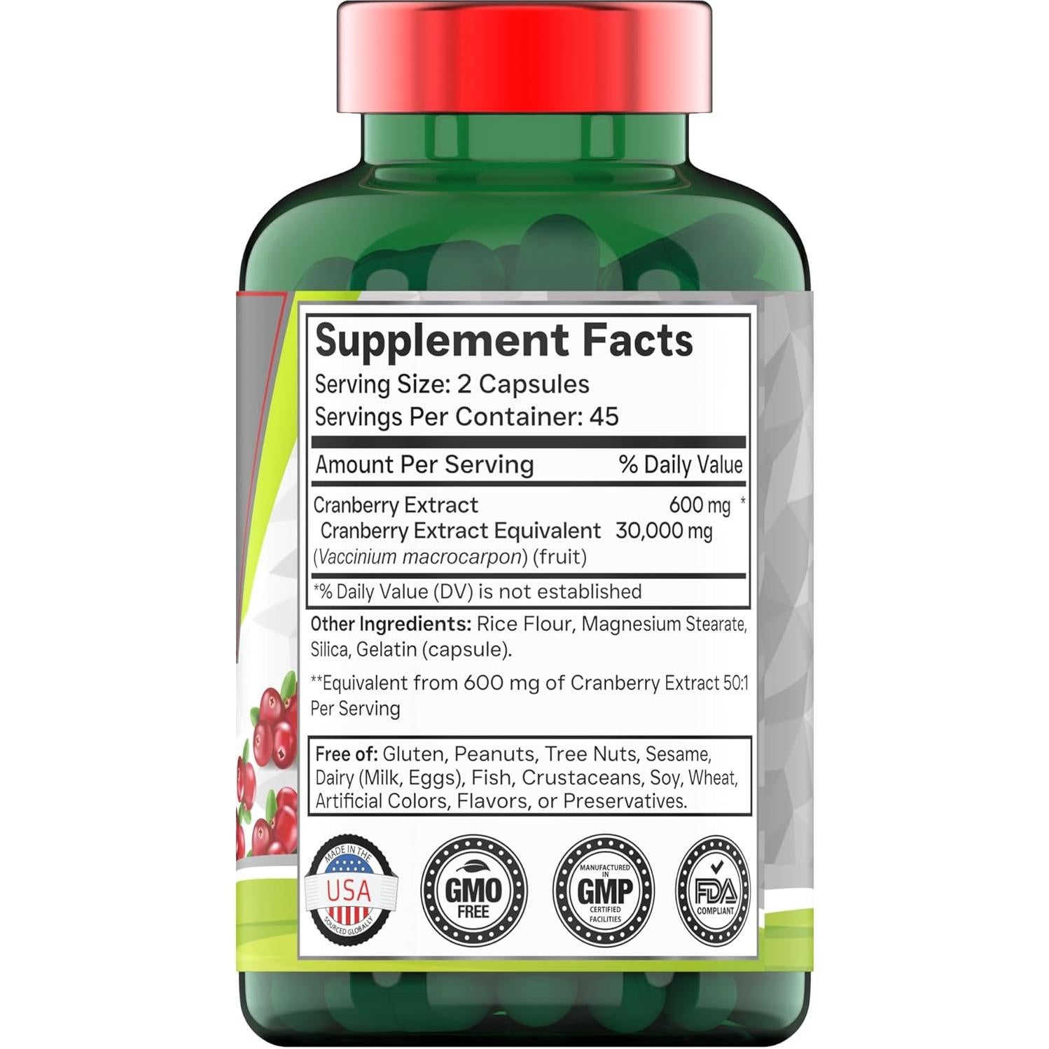 Píldoras de Arándano TNVitamins 30,000 MG - 90 Cápsulas