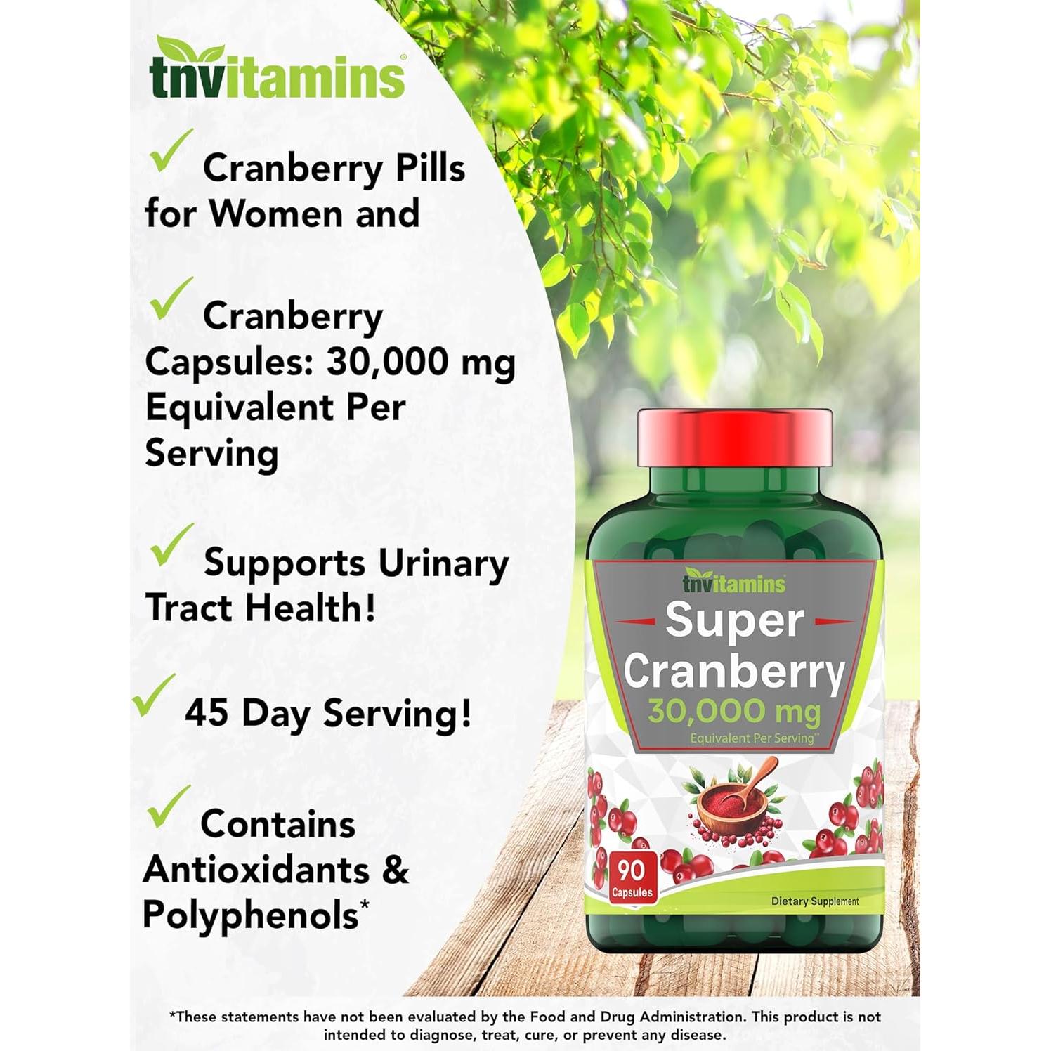 Píldoras de Arándano TNVitamins 30,000 MG - 90 Cápsulas