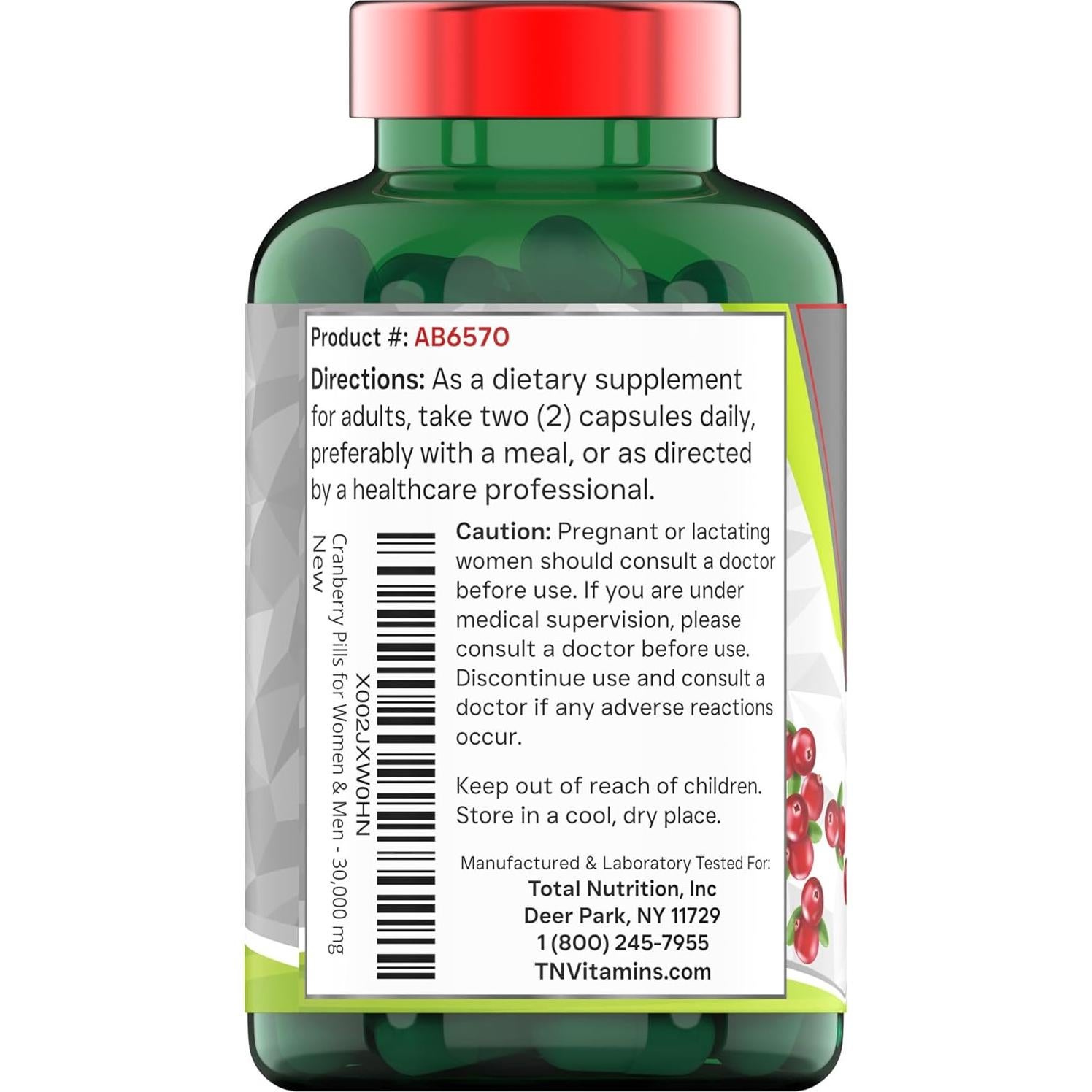 Píldoras de Arándano TNVitamins 30,000 MG - 90 Cápsulas