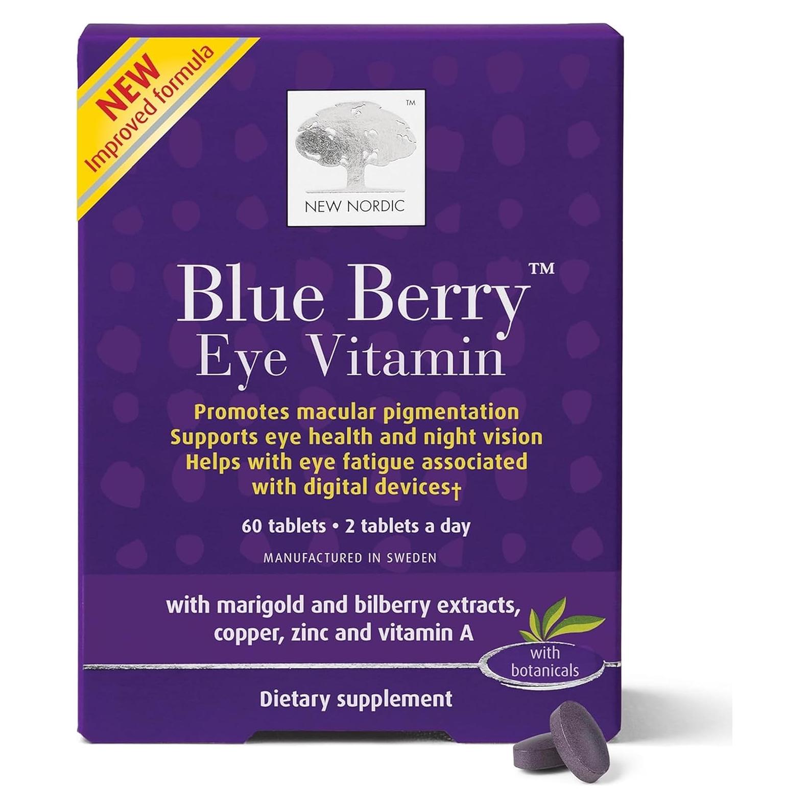 Suplemento Ocular New Nordic Arándano Azul 60 Tabletas