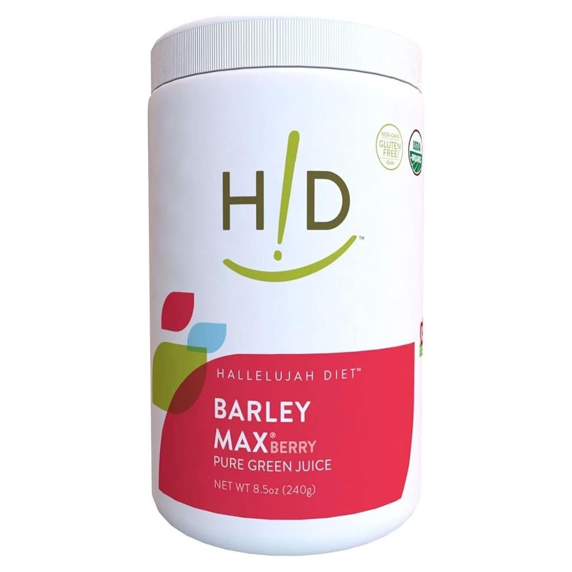 Hallelujah Diet BarleyMax Orgánico 240g - Polvo de Jugo Verde
