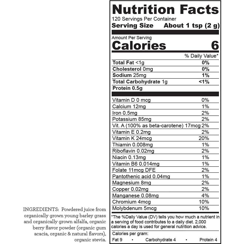 Hallelujah Diet BarleyMax Orgánico 240g - Polvo de Jugo Verde