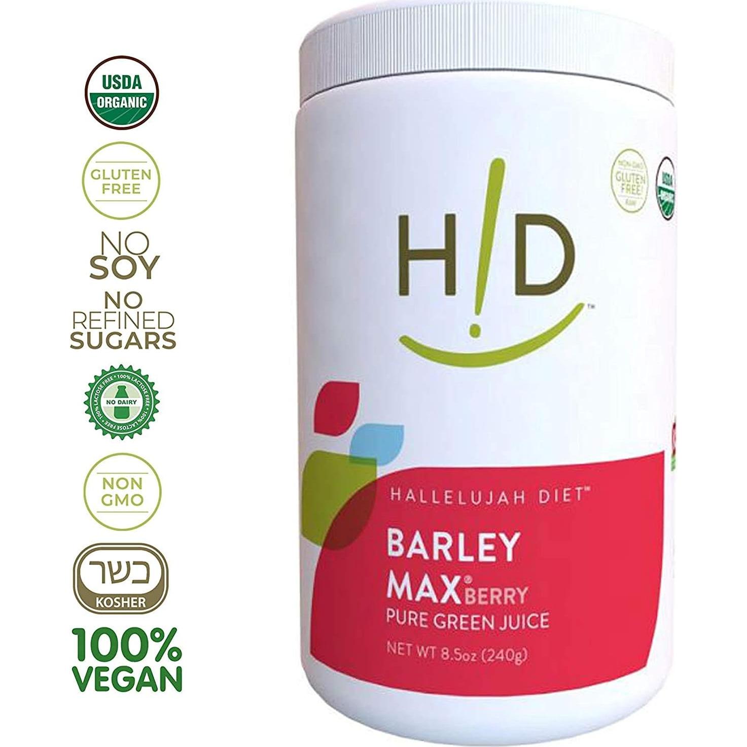 Hallelujah Diet BarleyMax Orgánico 240g - Polvo de Jugo Verde