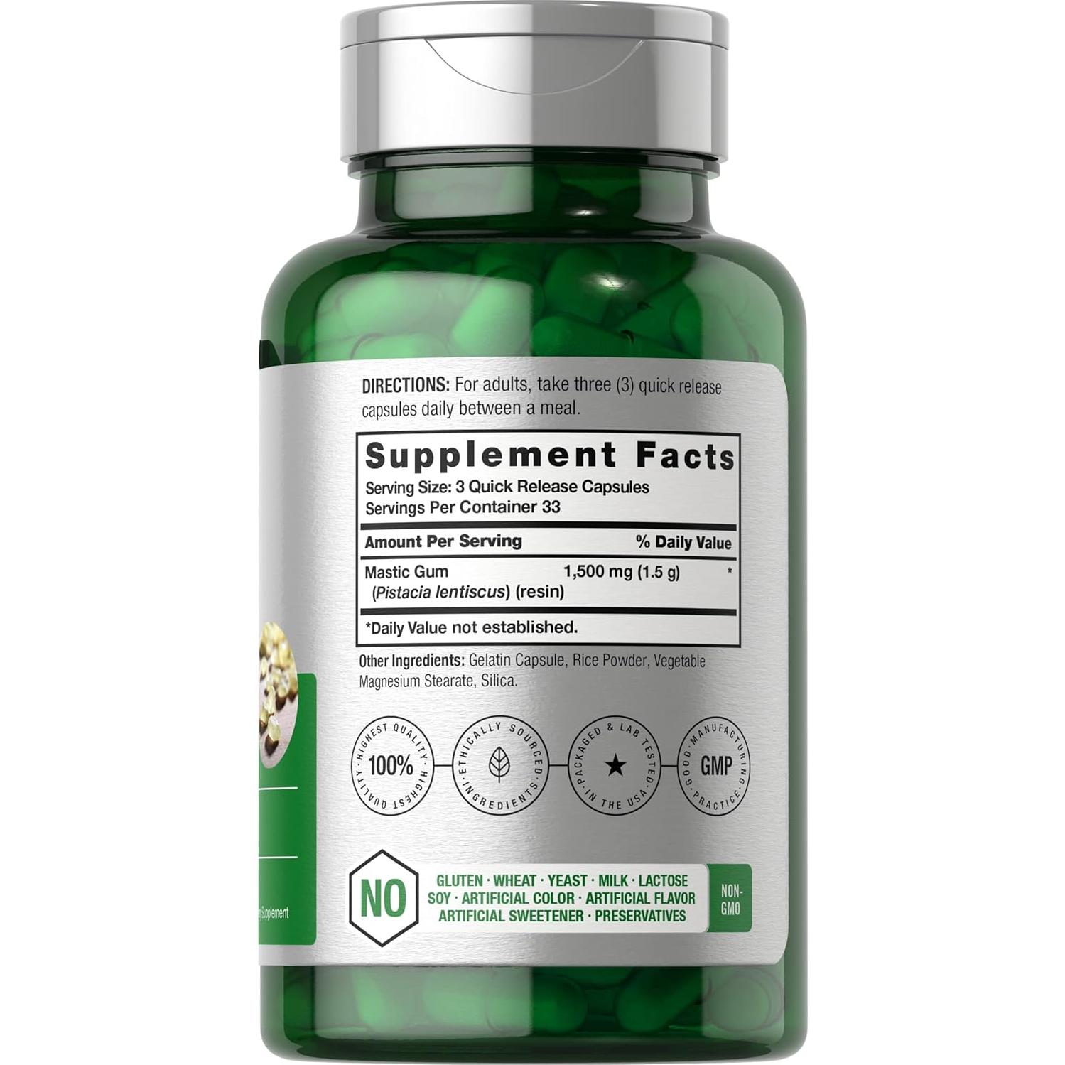 Goma Mástica Horbäach 1500mg 100 Cápsulas Suplemento Natural