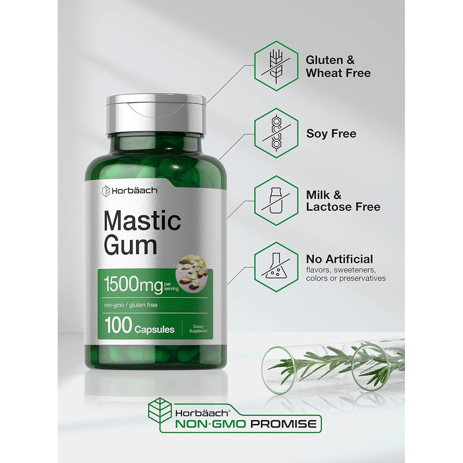 Goma Mástica Horbäach 1500mg 100 Cápsulas Suplemento Natural
