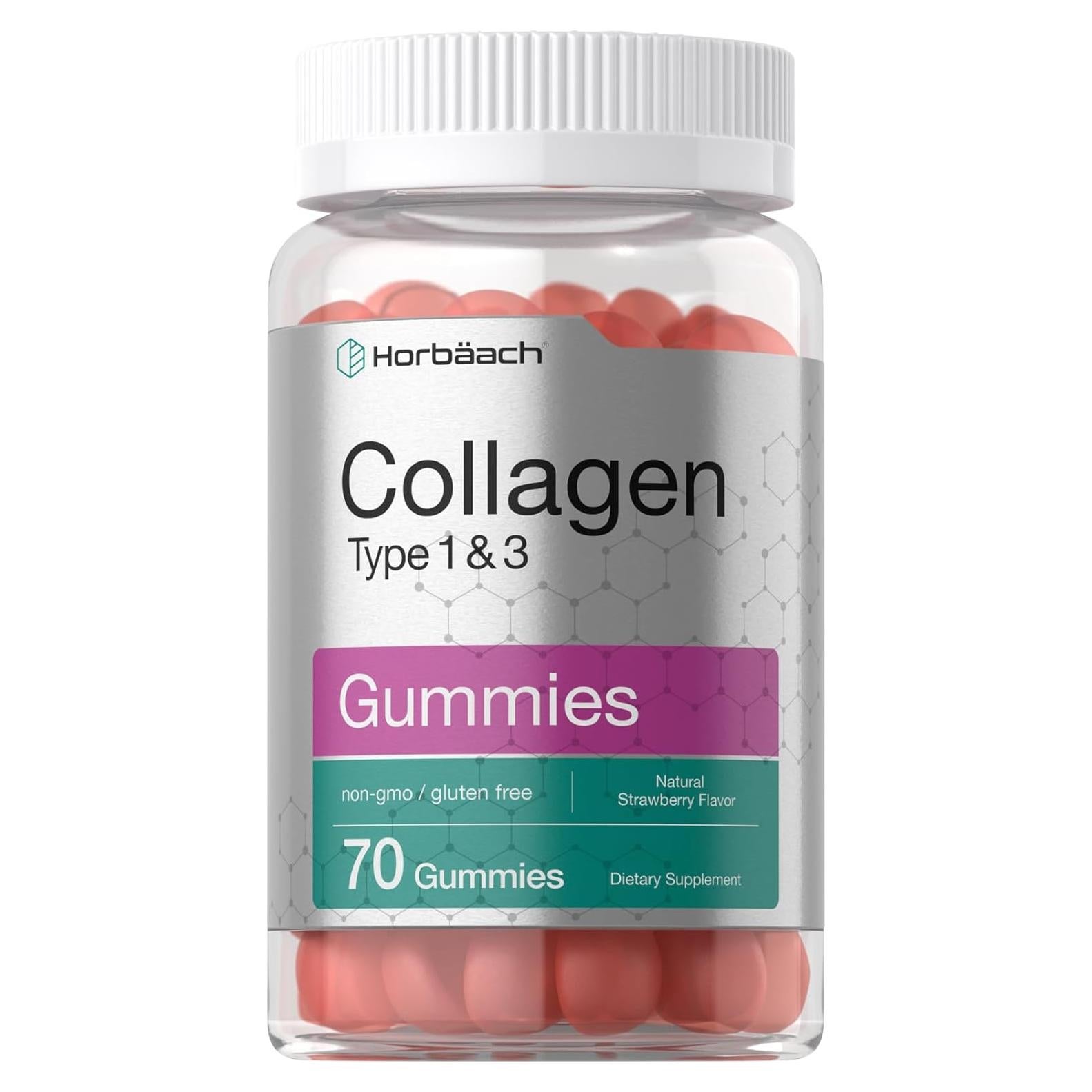 Gomitas de Colágeno Horbäach 70 Unidades Sabor Fresa Sin Gluten