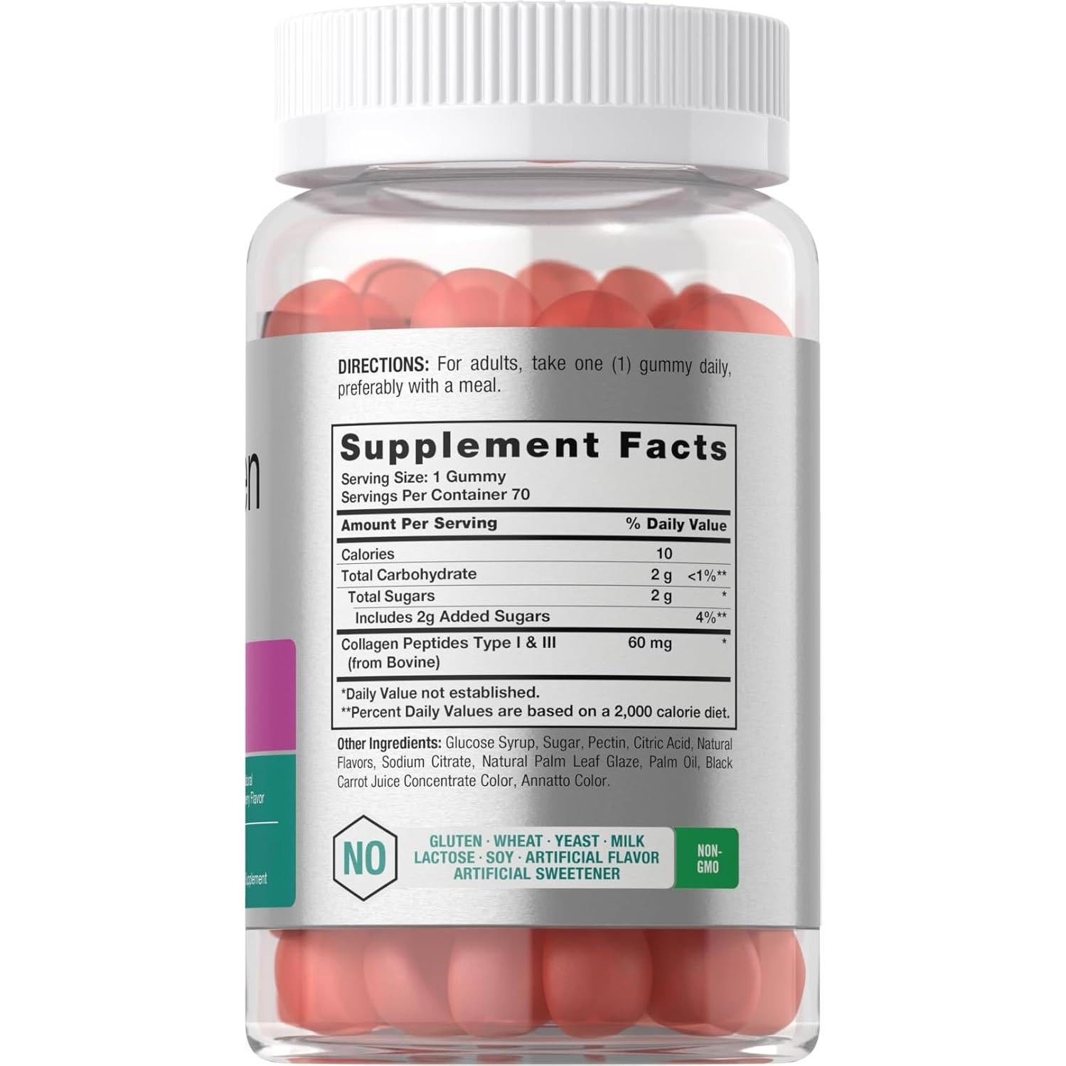 Gomitas de Colágeno Horbäach 70 Unidades Sabor Fresa Sin Gluten