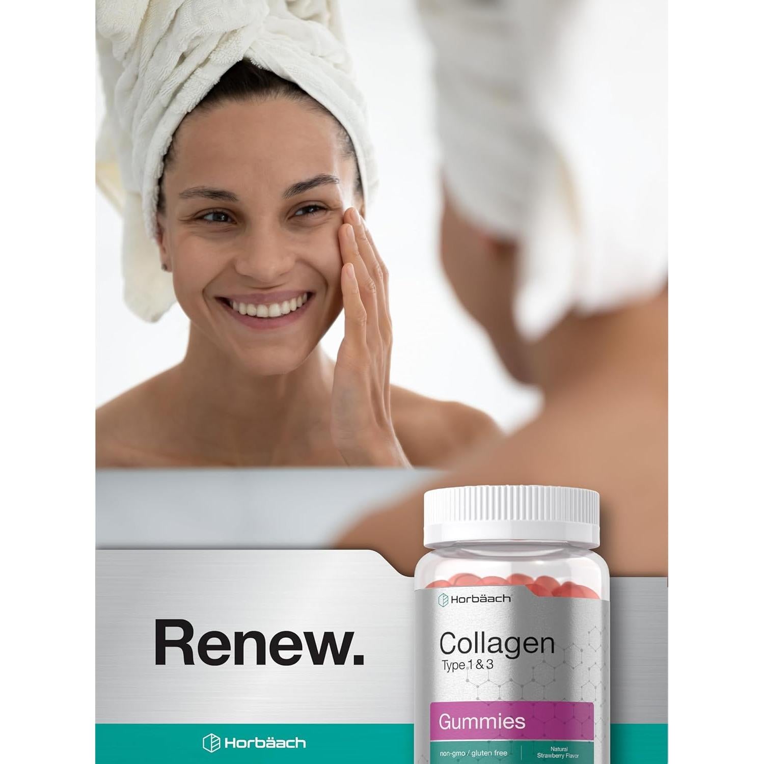 Gomitas de Colágeno Horbäach 70 Unidades Sabor Fresa Sin Gluten