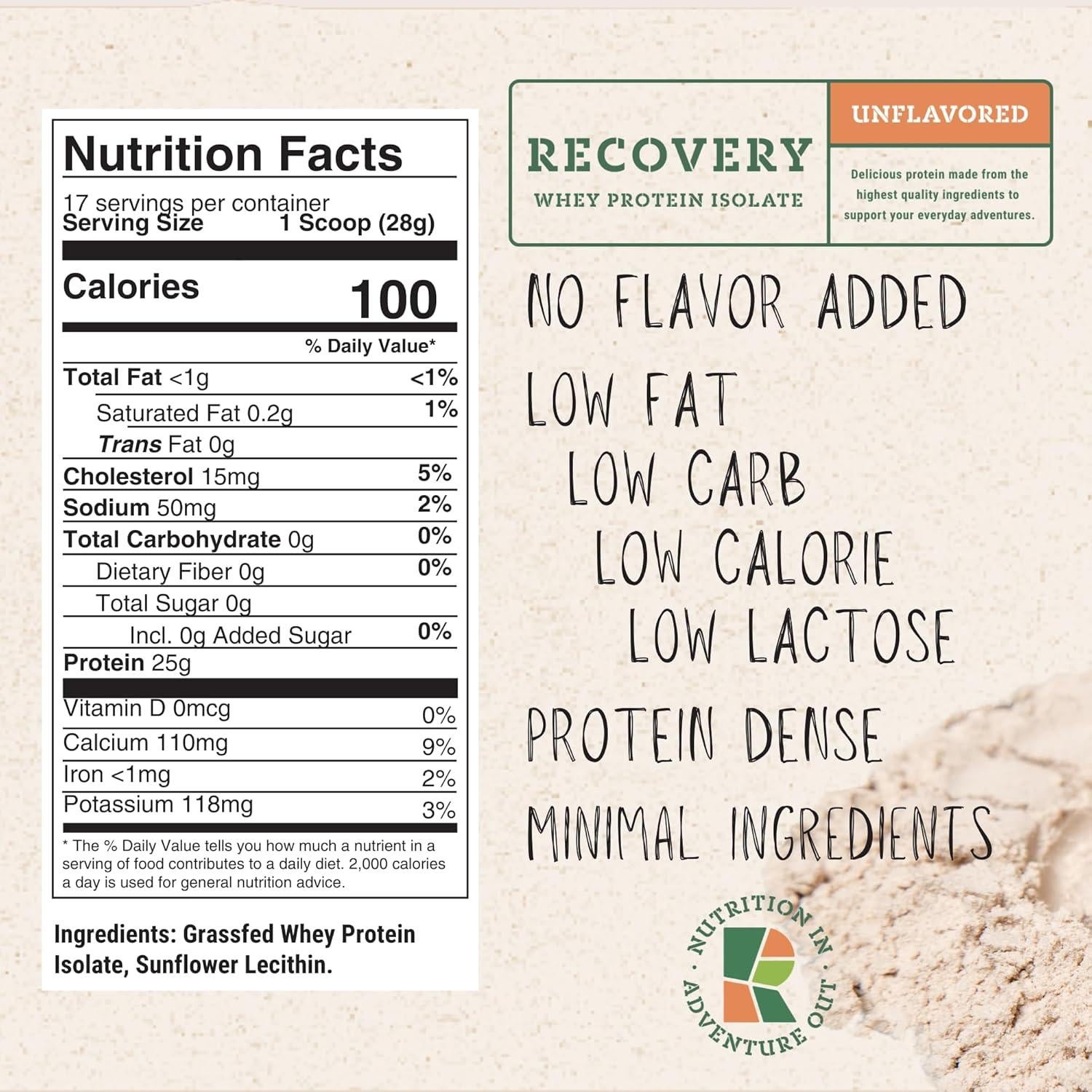 Aislado de Proteína de Suero Realand 0.59kg Sin Sabor - 22g Proteína