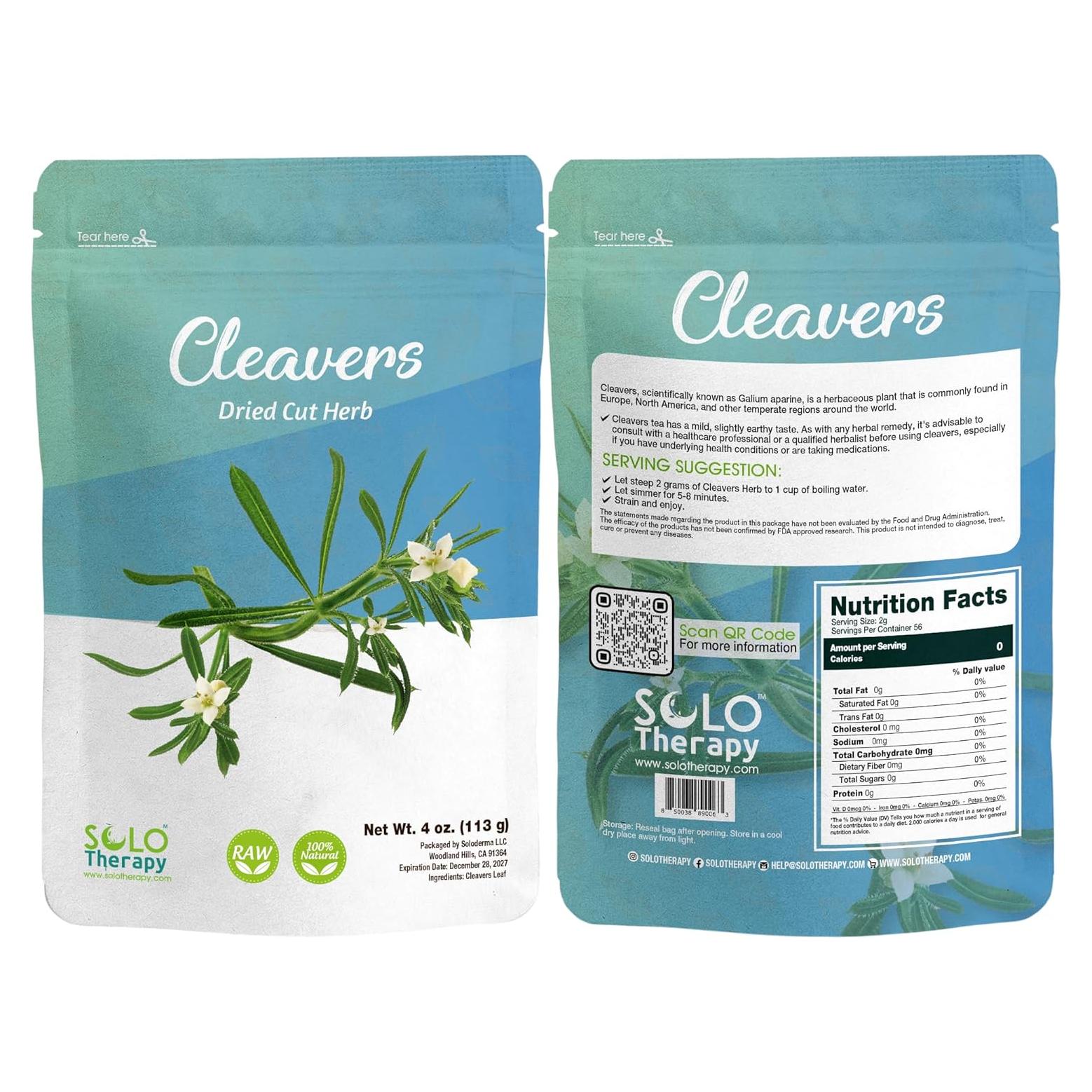 Té de Cleavers 113.4 g Solo Therapy - Hierba Galium Aparine