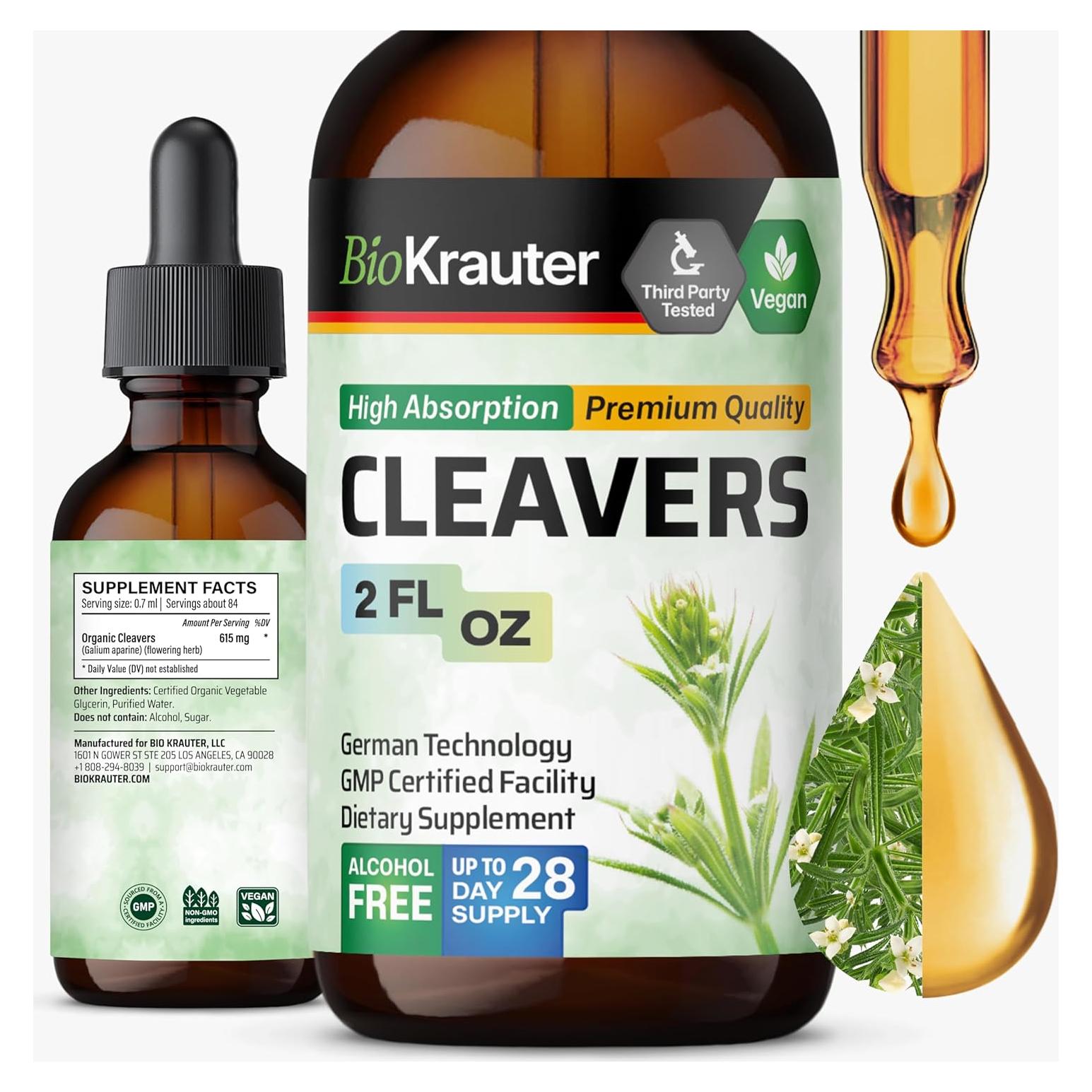 Tintura de Cleavers Bio Krauter 59 ml - Desintoxicación Vegana