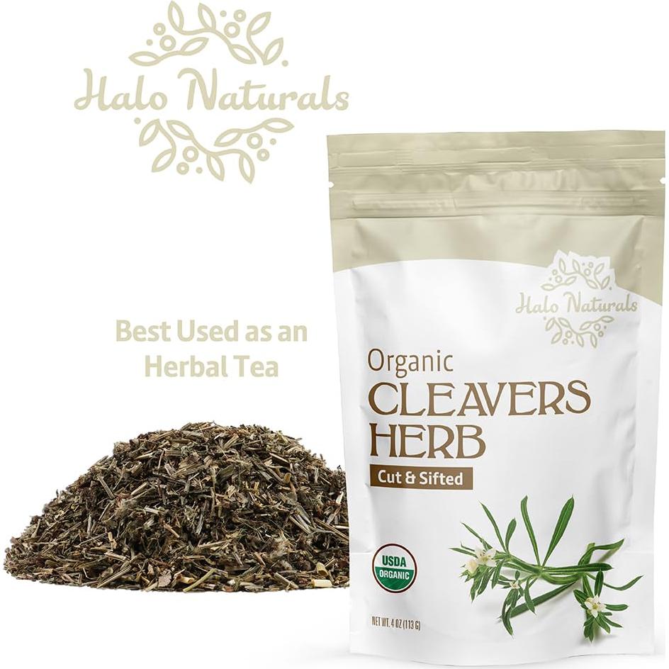 Hierba Cleavers Orgánica Halo Naturals 113g Certificada USDA