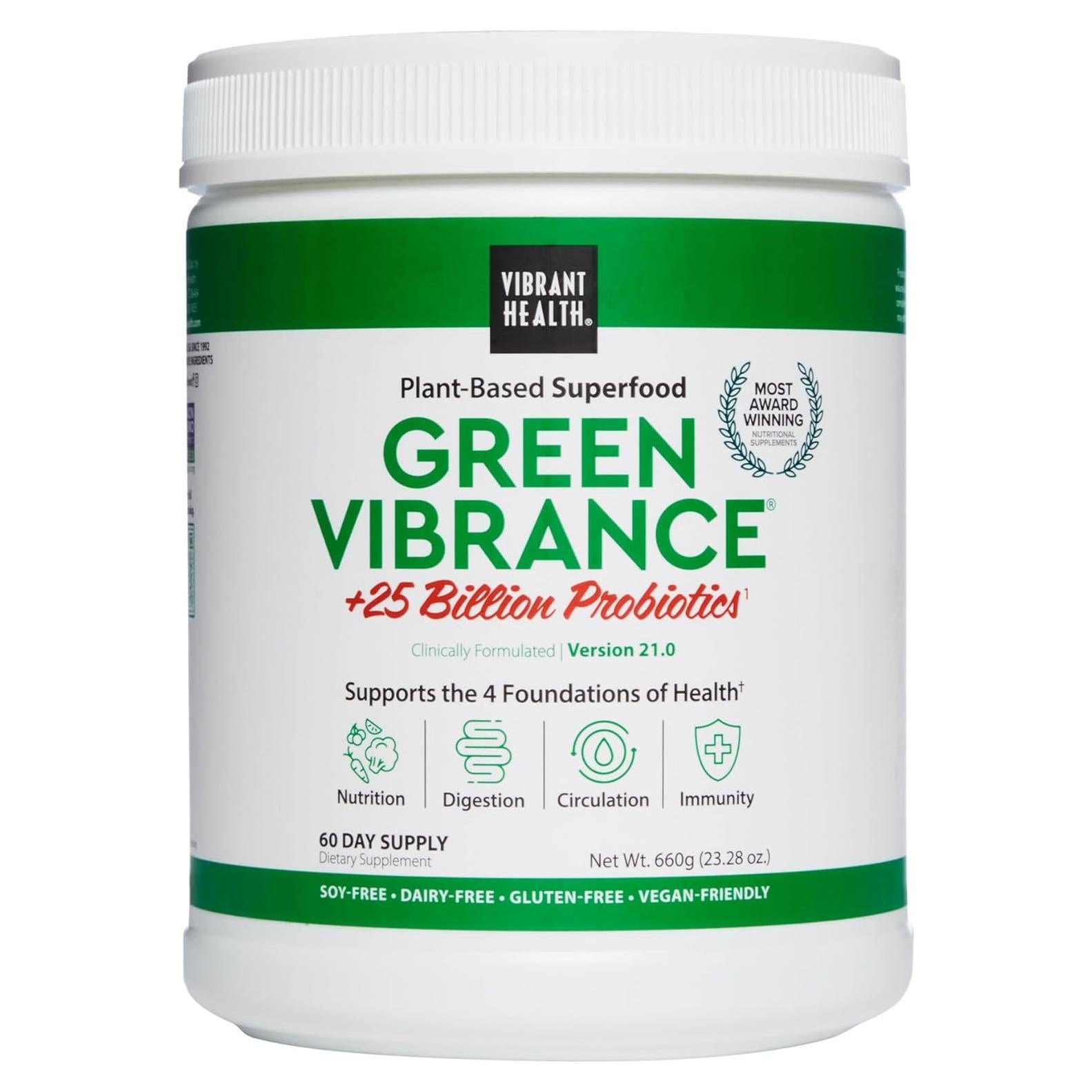 Polvo de Superalimento Vegano Salud Vibrante 60 Porciones