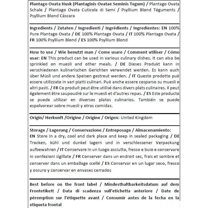 Cáscara de Plantago Ovata Orgánica 100g - Shender Group
