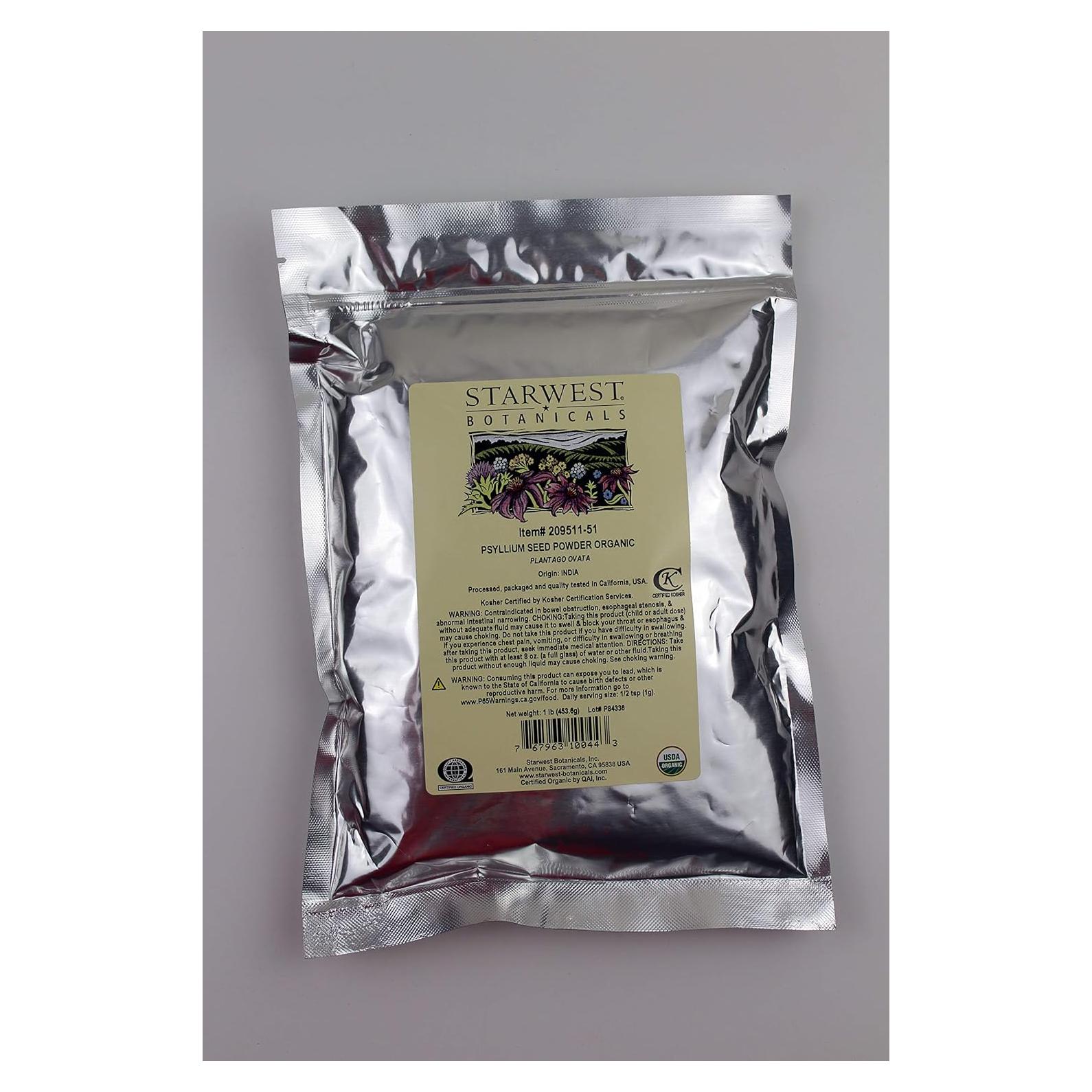 Polvo de Semilla de Psyllium Orgánico Starwest 0.45 kg