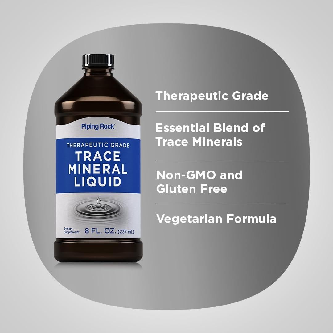 Suplemento Mineral Traza Líquido Piping Rock 236.6 ml - No GMO