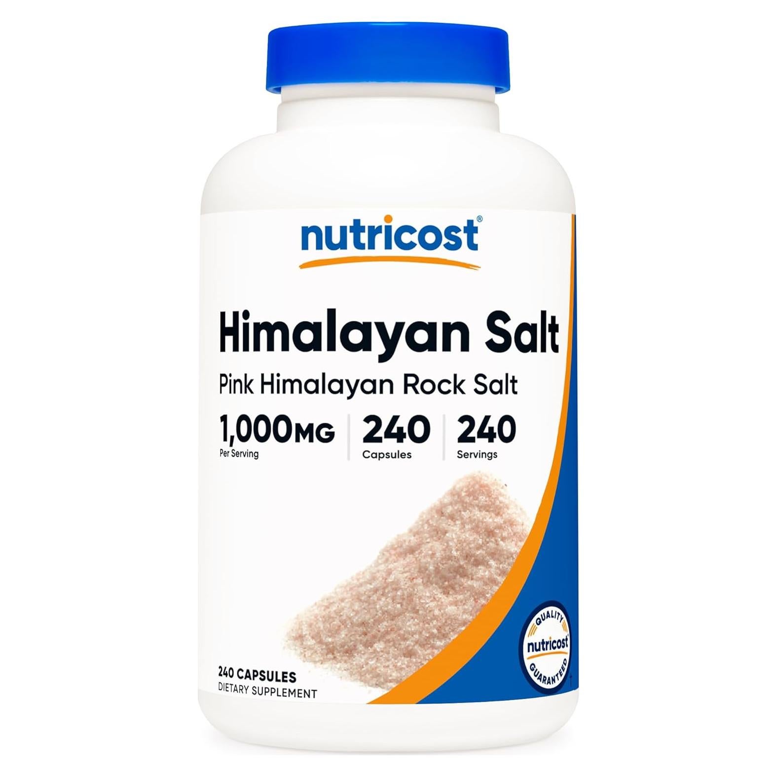 Cápsulas de Sal Rosa del Himalaya Nutricost 1000mg - 240 Unidades