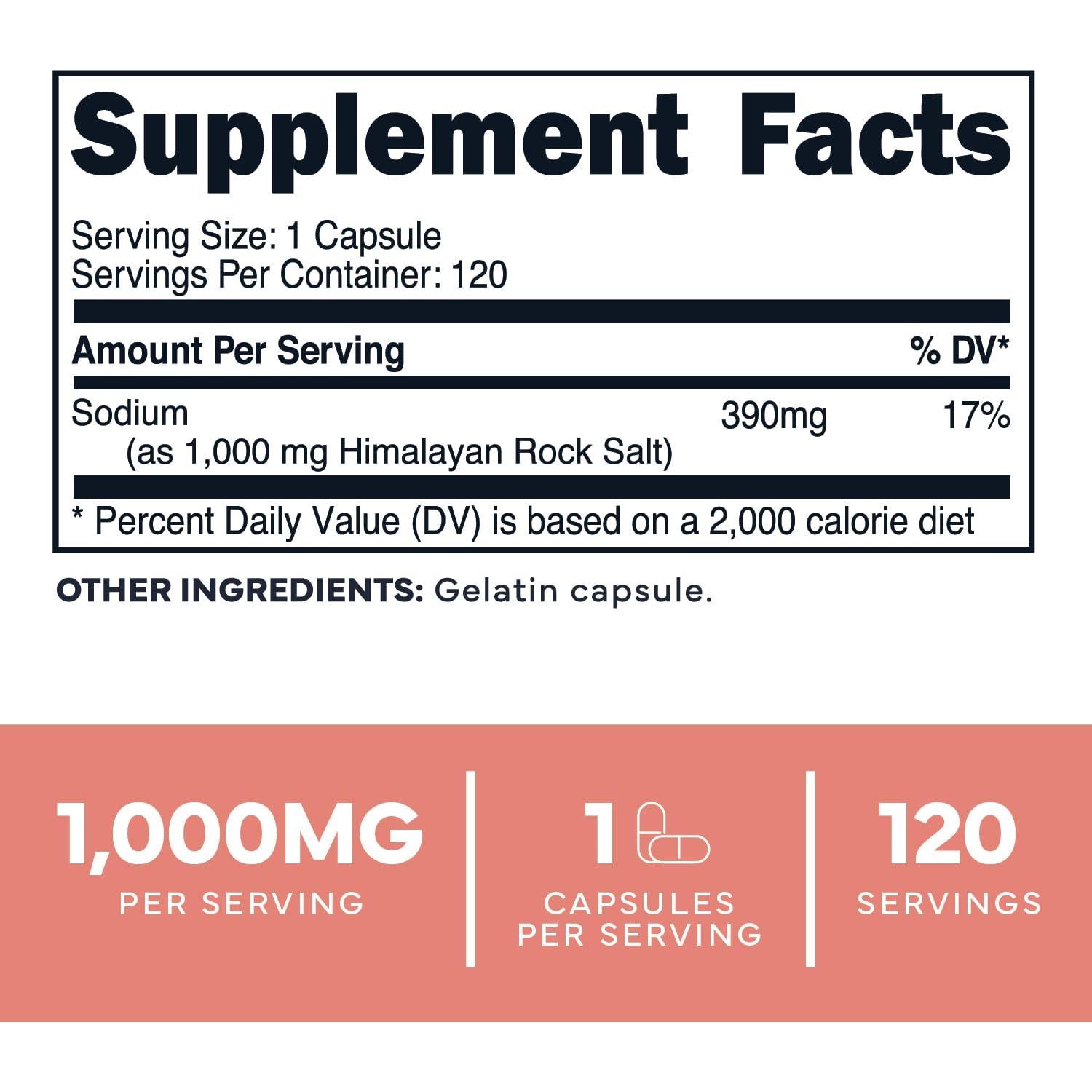 Cápsulas de Sal del Himalaya Type Zero 120 Unidades 1000mg