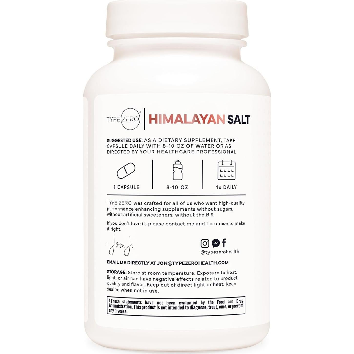 Cápsulas de Sal del Himalaya Type Zero 120 Unidades 1000mg