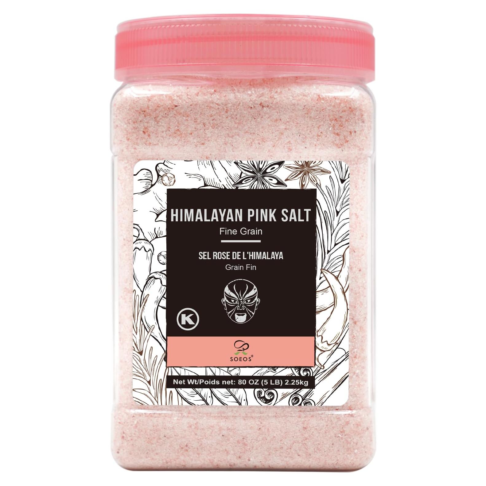 Sal Rosa del Himalaya Soeos Grano Fino 2268g Sin Aditivos