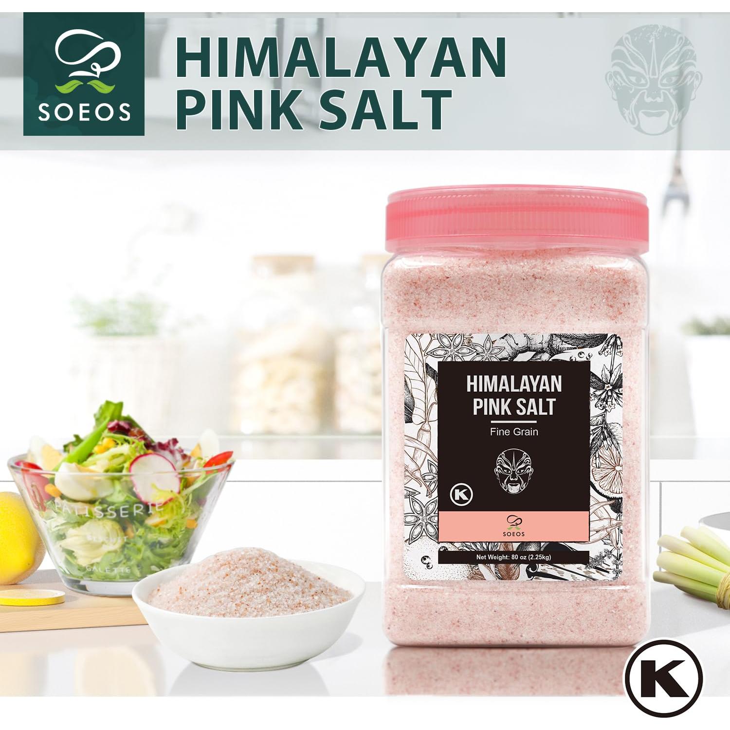 Sal Rosa del Himalaya Soeos Grano Fino 2268g Sin Aditivos