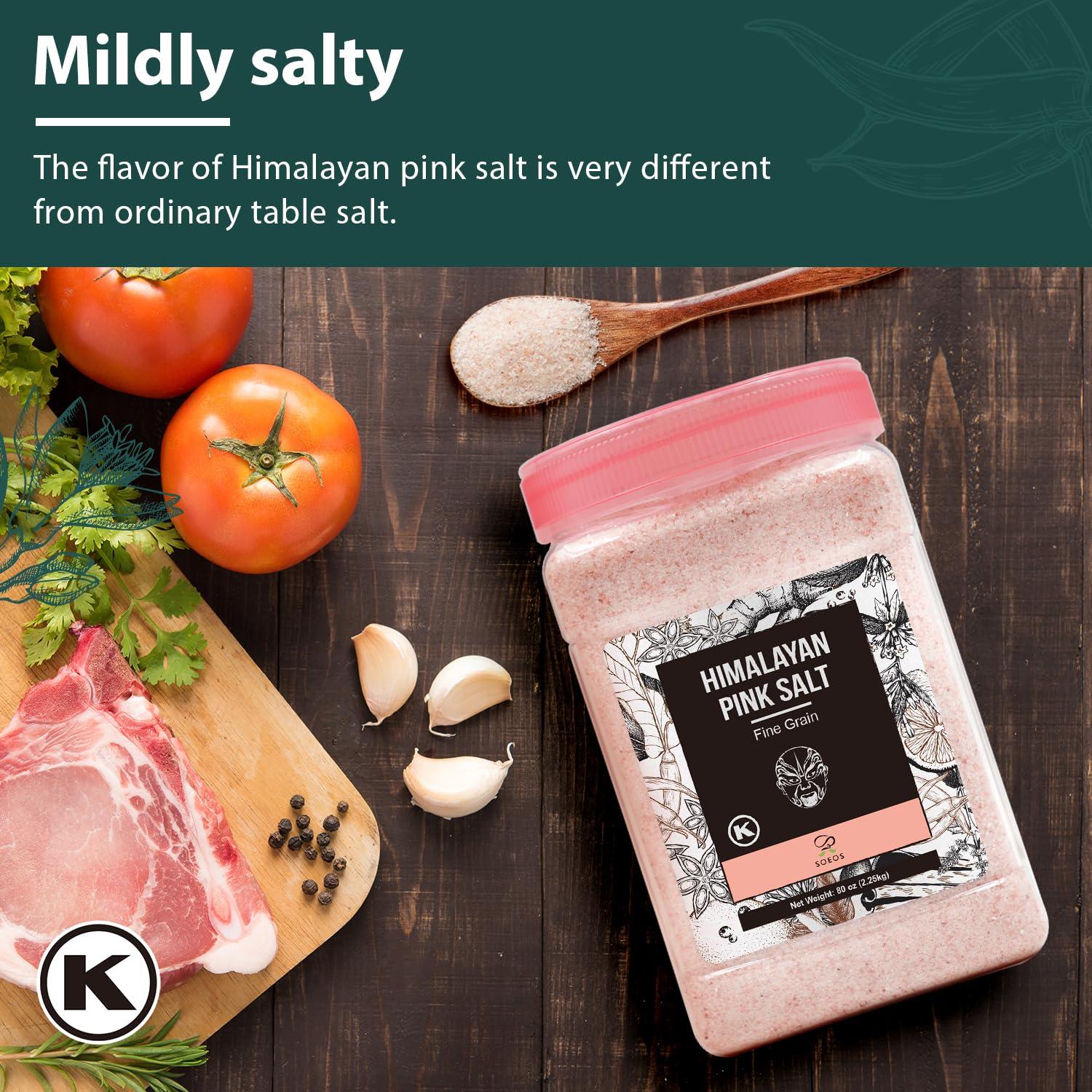 Sal Rosa del Himalaya Soeos Grano Fino 2268g Sin Aditivos