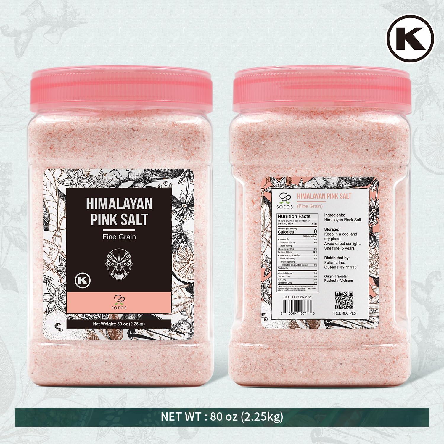 Sal Rosa del Himalaya Soeos Grano Fino 2268g Sin Aditivos