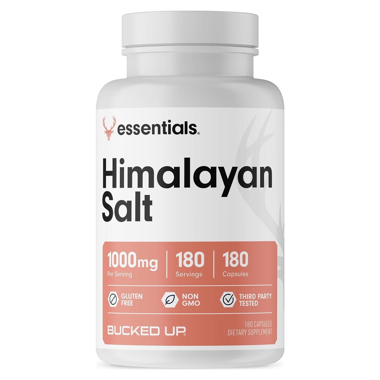 Cápsulas de Sal del Himalaya Bucked Up 1000mg - 180 Porciones