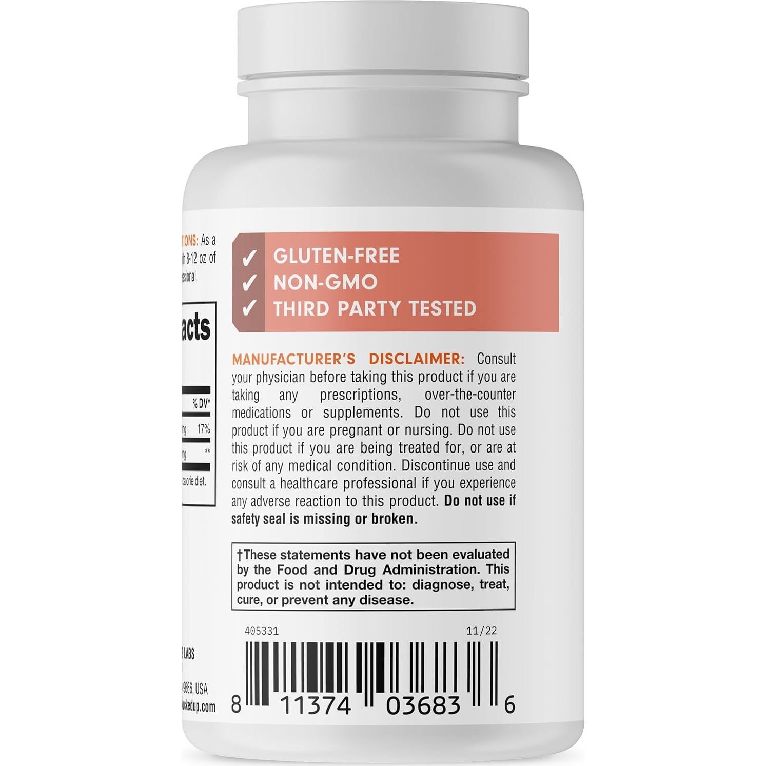 Cápsulas de Sal del Himalaya Bucked Up 1000mg - 180 Porciones