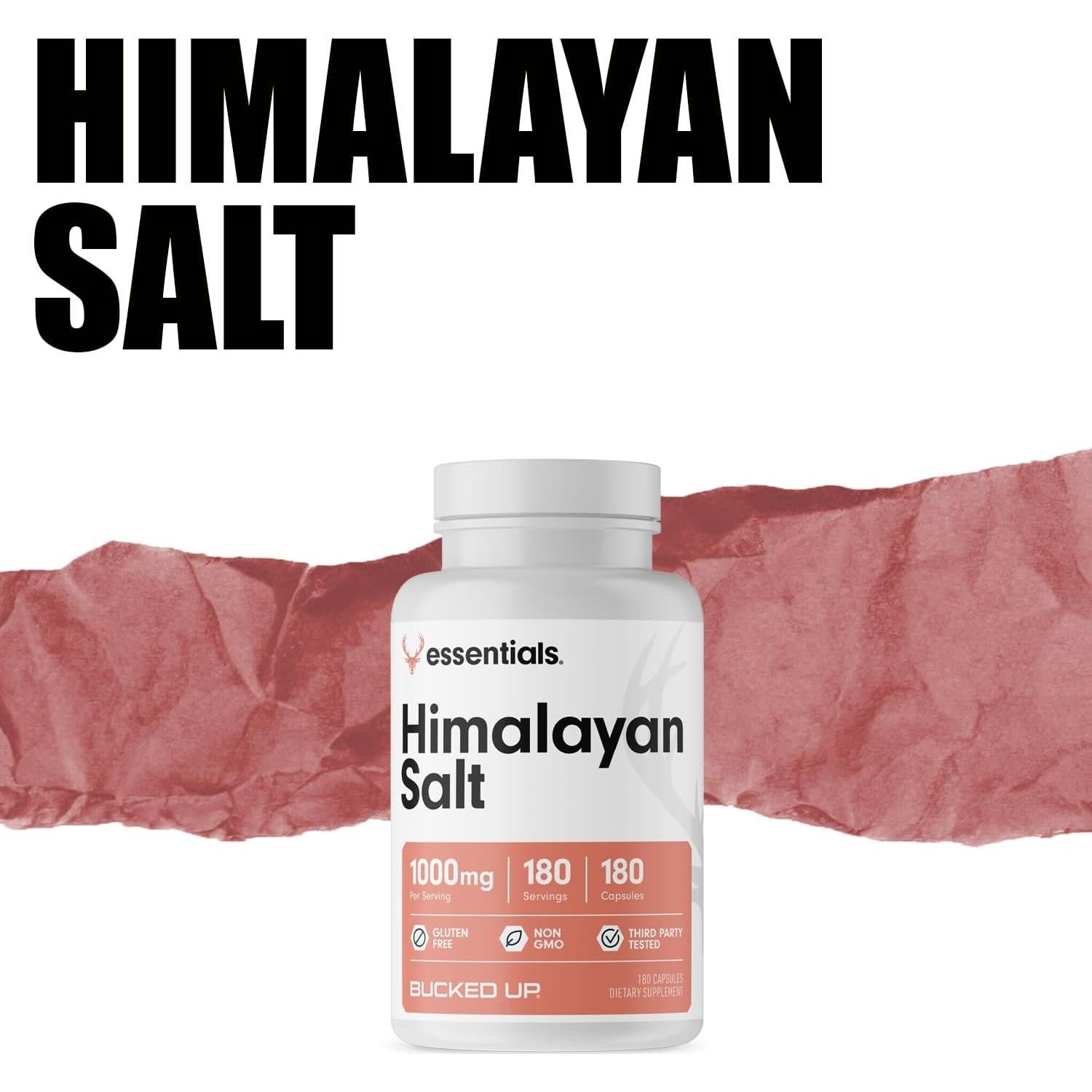 Cápsulas de Sal del Himalaya Bucked Up 1000mg - 180 Porciones