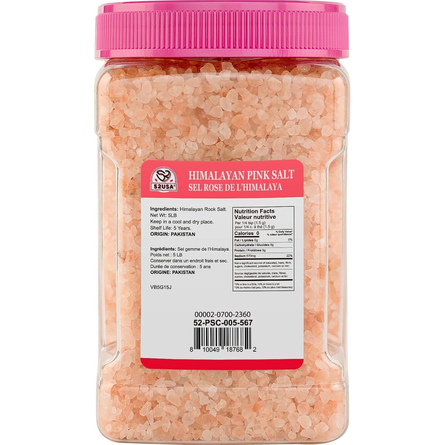 Sal Rosa del Himalaya Gruesa 52USA 2268g 100% Pura y Natural