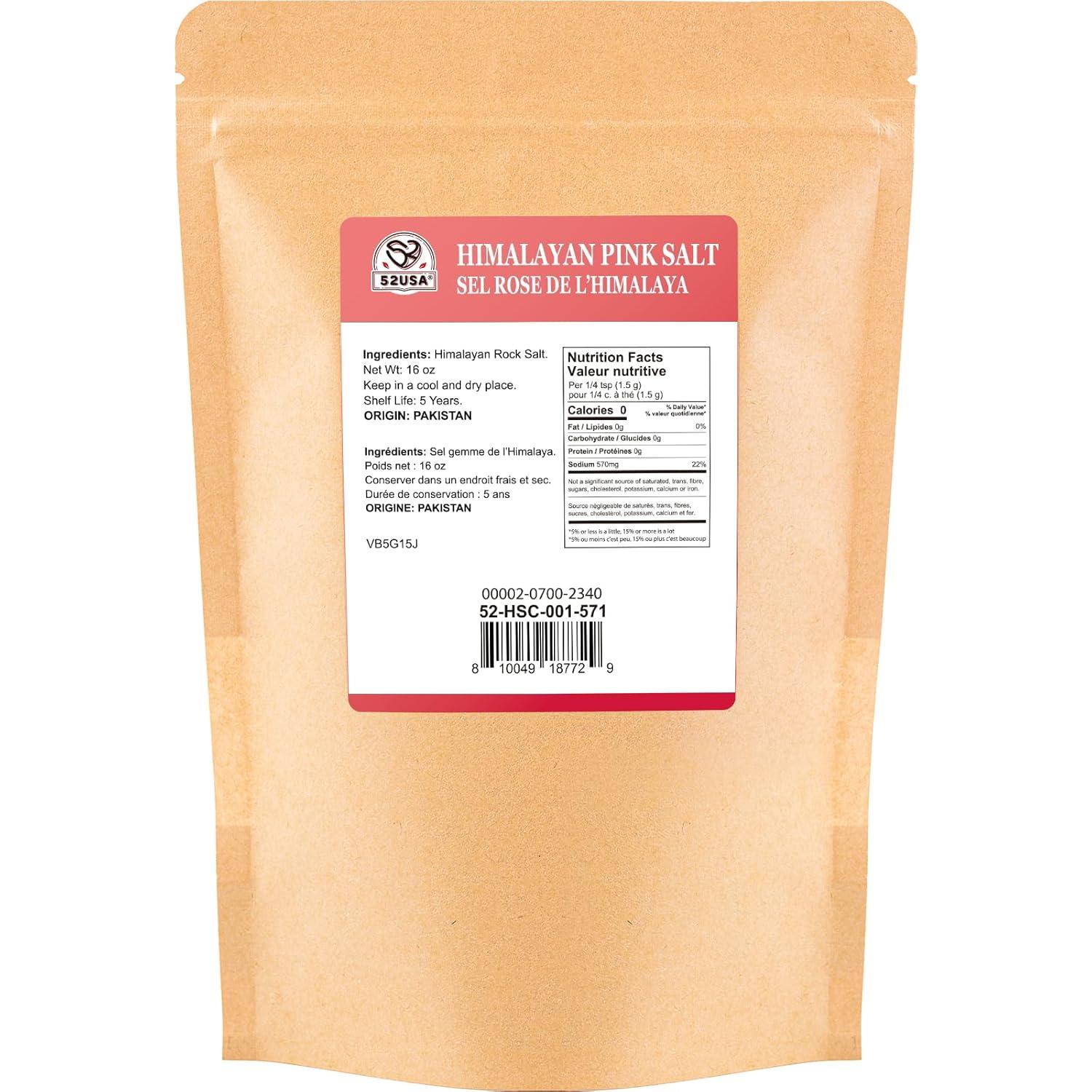 Sal Rosa del Himalaya 52USA Gruesa 0.45 kg Sin Aditivos