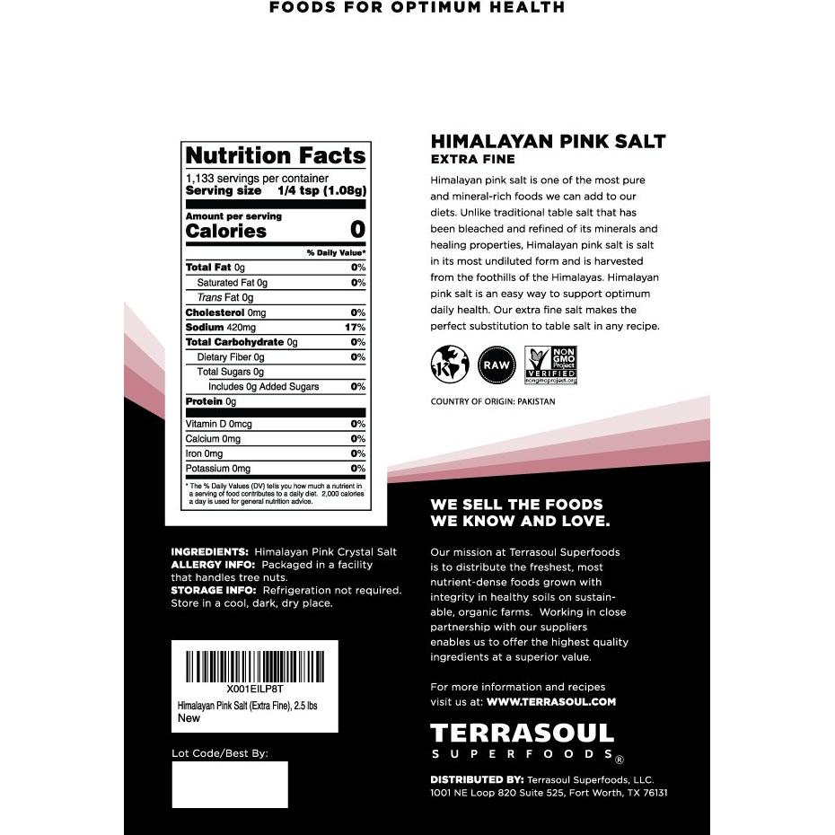Sal Rosa del Himalaya Terrasoul Superfoods 1.13 kg Extra Fina