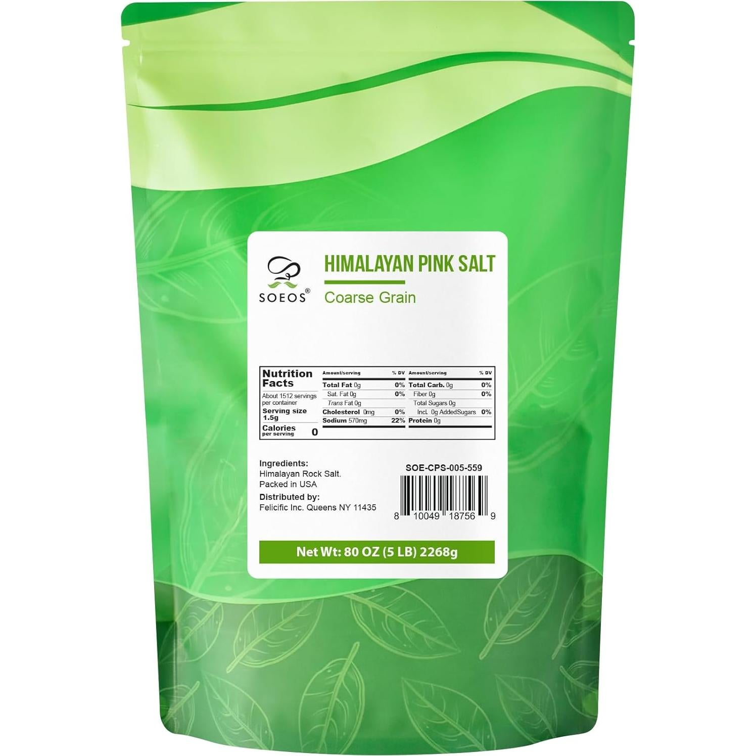 Sal Rosa del Himalaya Soeos Grano Grueso 2267g Premium