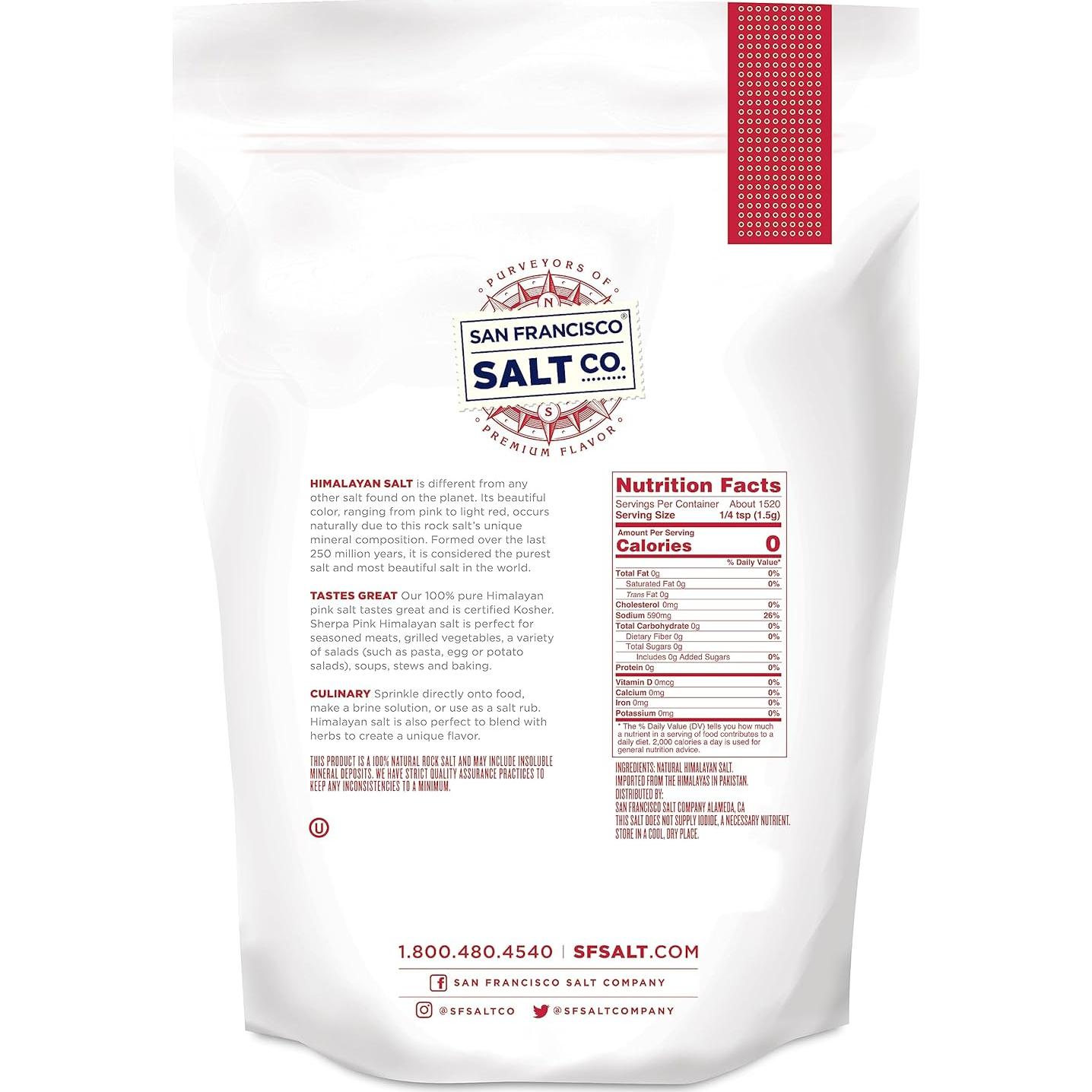 Sal Rosa del Himalaya Sherpa 2.27 kg Grano Grueso 100% Natural