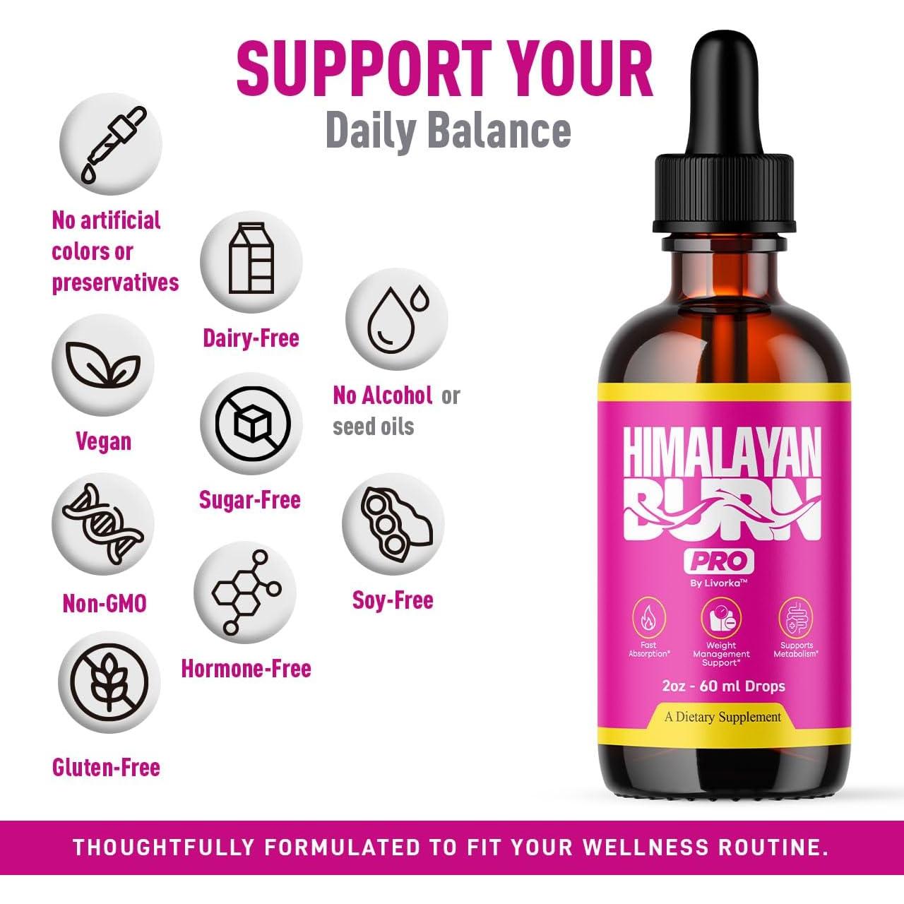 Gotas Pro Quema Himalaya - Suplemento Líquido Vegano 3 Botellas