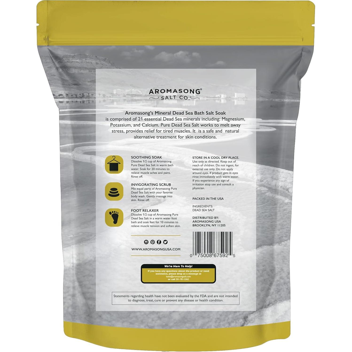 Sal de Baño Spa Aromasong - 8.62 kg - 100% Pura - Sin Fragancia