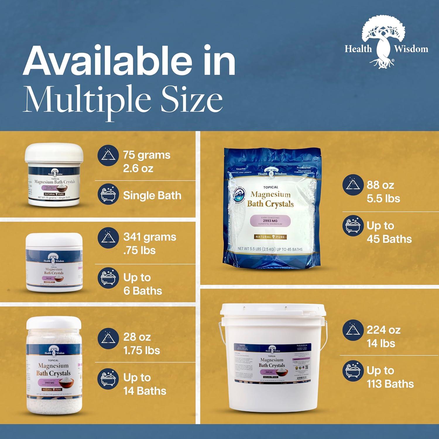 Cristales de Baño de Magnesio Health and Wisdom 0.79 kg