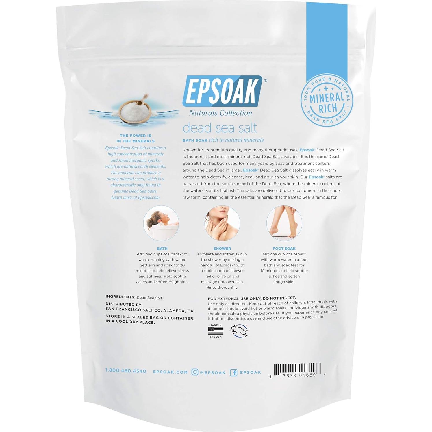 Sal del Mar Muerto Epsoak 0.91 kg Grano Fino - Natural y Pura