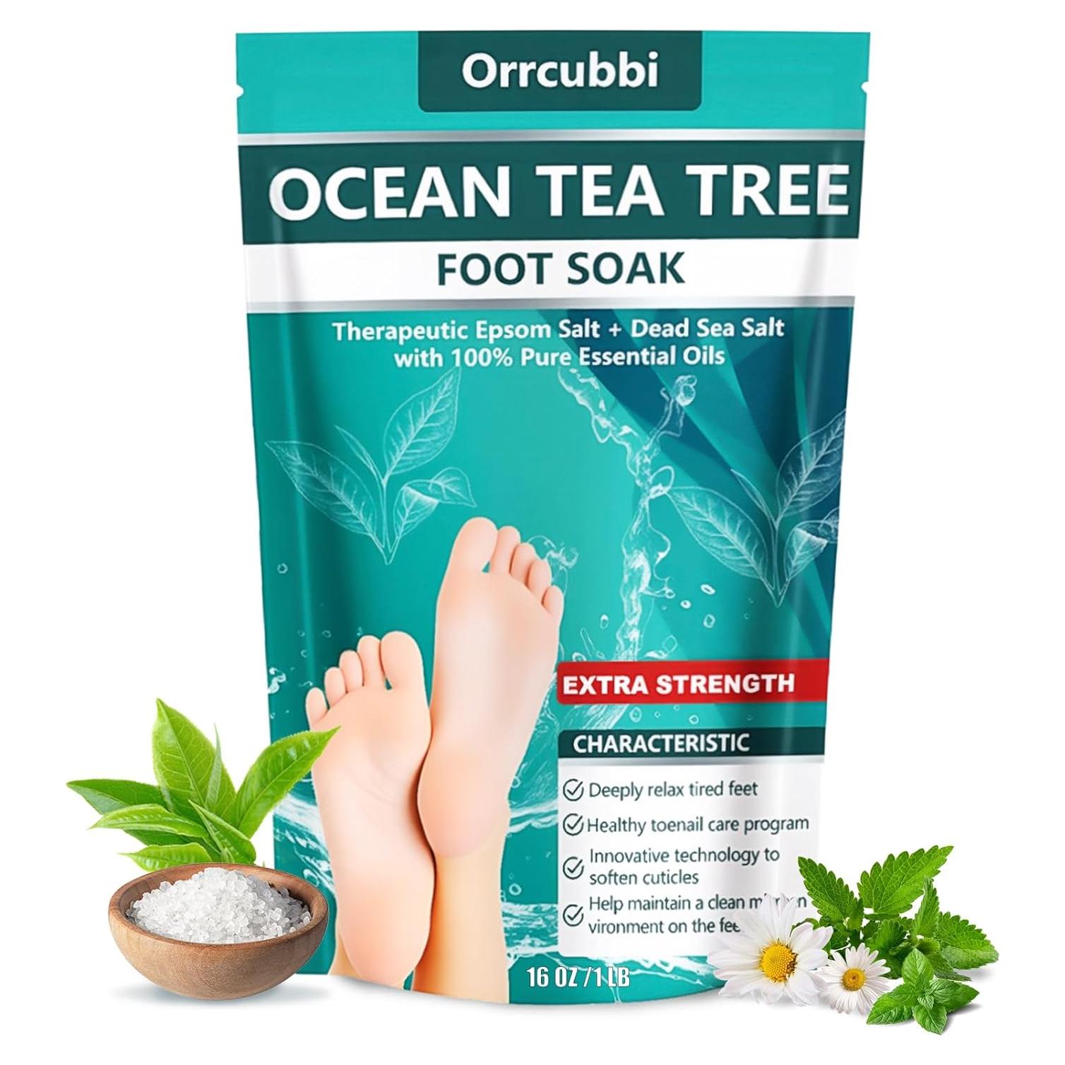 Sal de Baño para Pies Orrcubbi - Aceite de Árbol de Té 453g