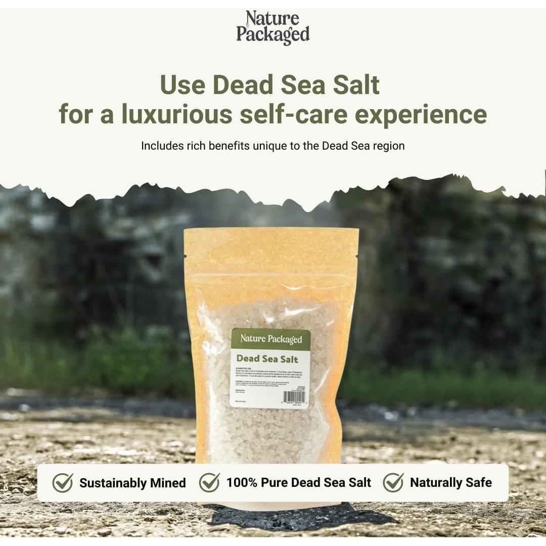 Sal del Mar Muerto Orgánica Nature Packaged 2 Paquetes 16oz