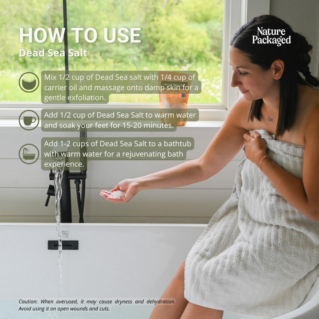 Sal del Mar Muerto Orgánica Nature Packaged 2 Paquetes 16oz