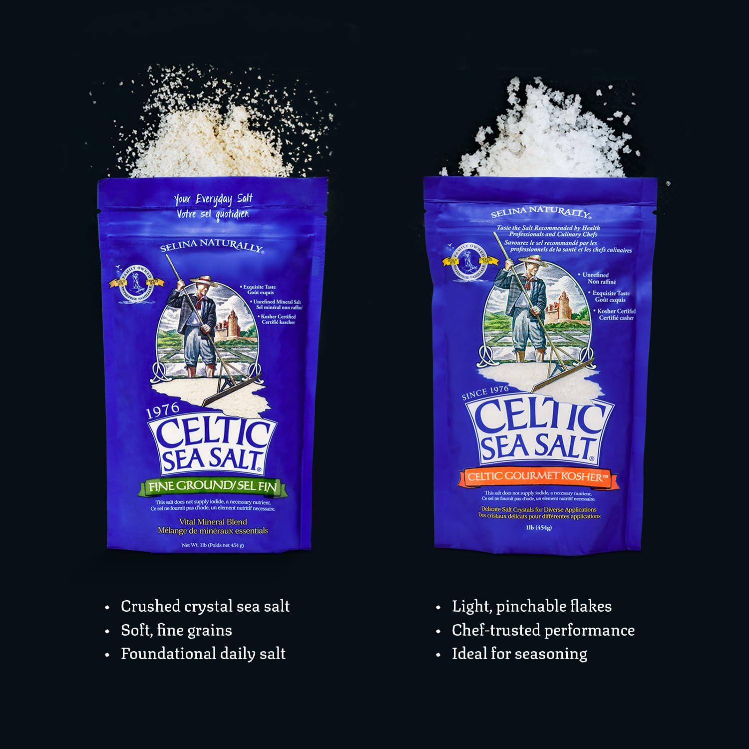 Sal Marina Celtic Grano Fino 453.6g Bolsa Reutilizable Kosher