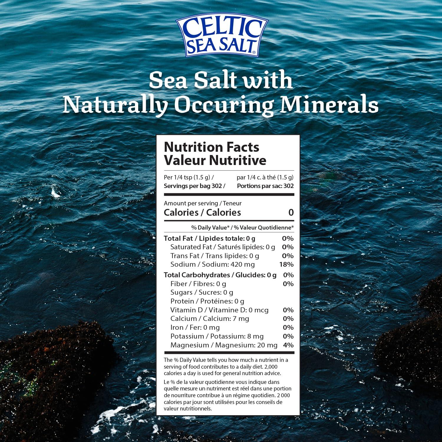 Sal del Mar Céltico Kosher 0.45 kg - Cosechada a Mano, Rica en Minerales