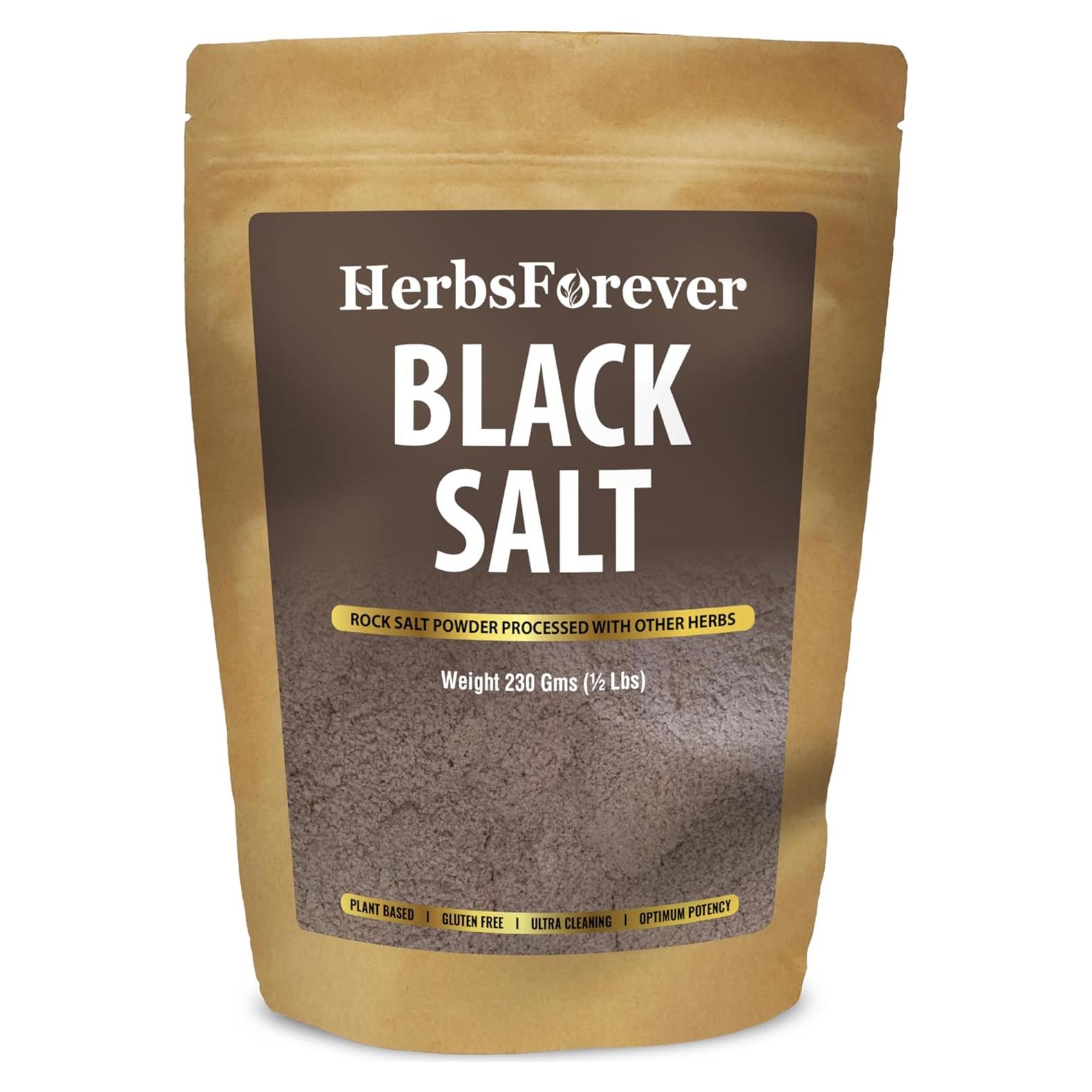 HerbsForever Black Salt Powder Kala Namak Mineral 230 GMS