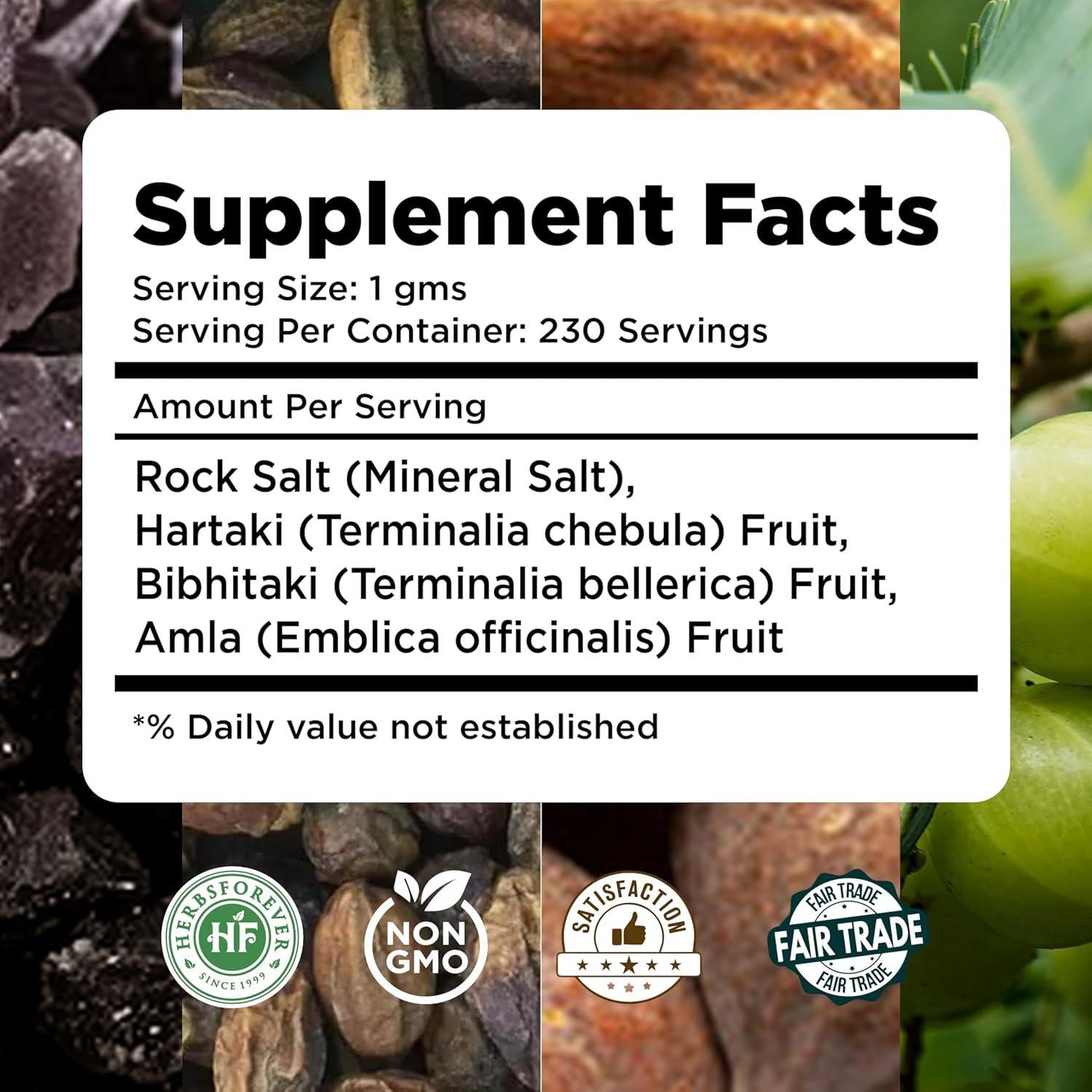 HerbsForever Black Salt Powder Kala Namak Mineral 230 GMS
