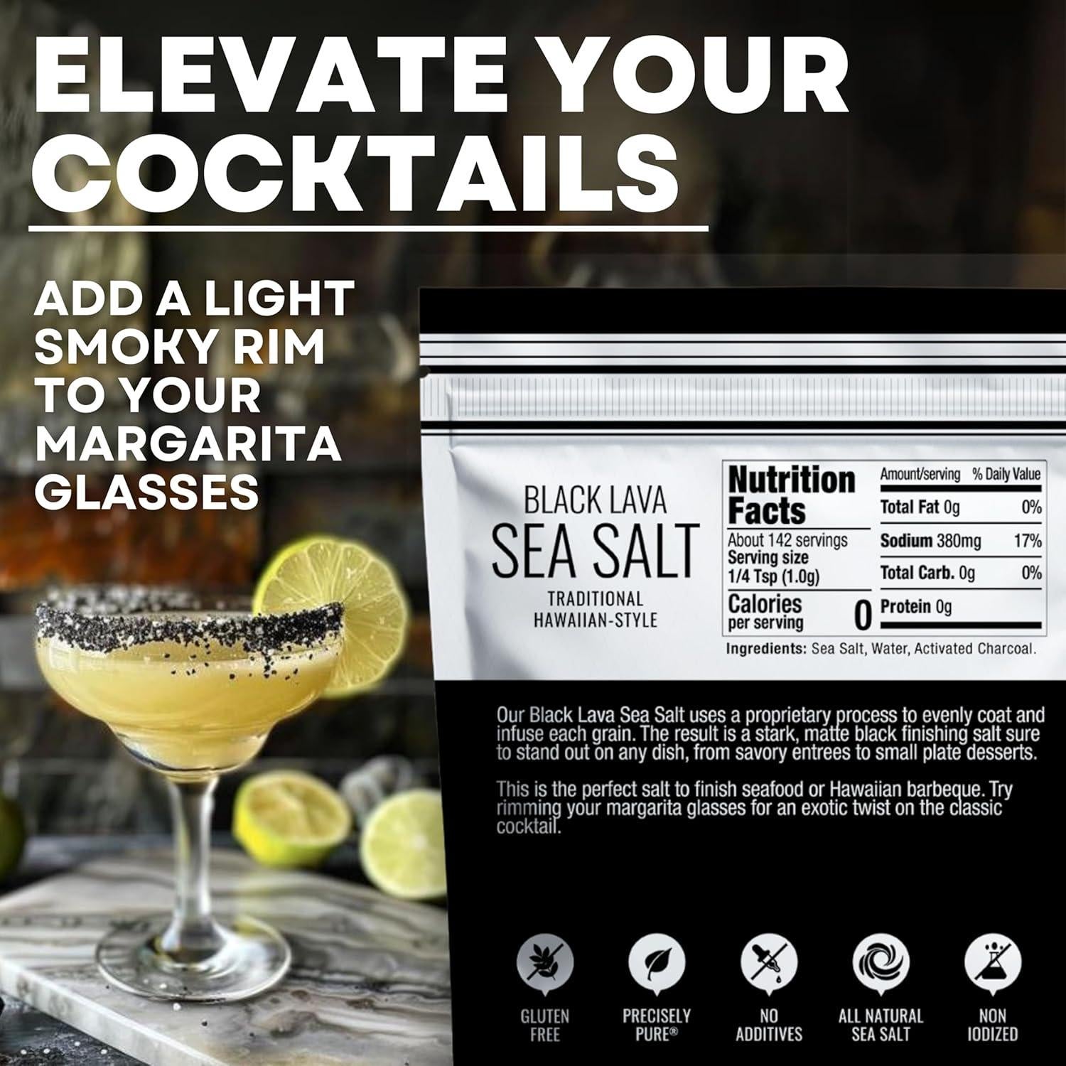 Sal de Mar Negra Hawaiana con Carbón Activado 142 g