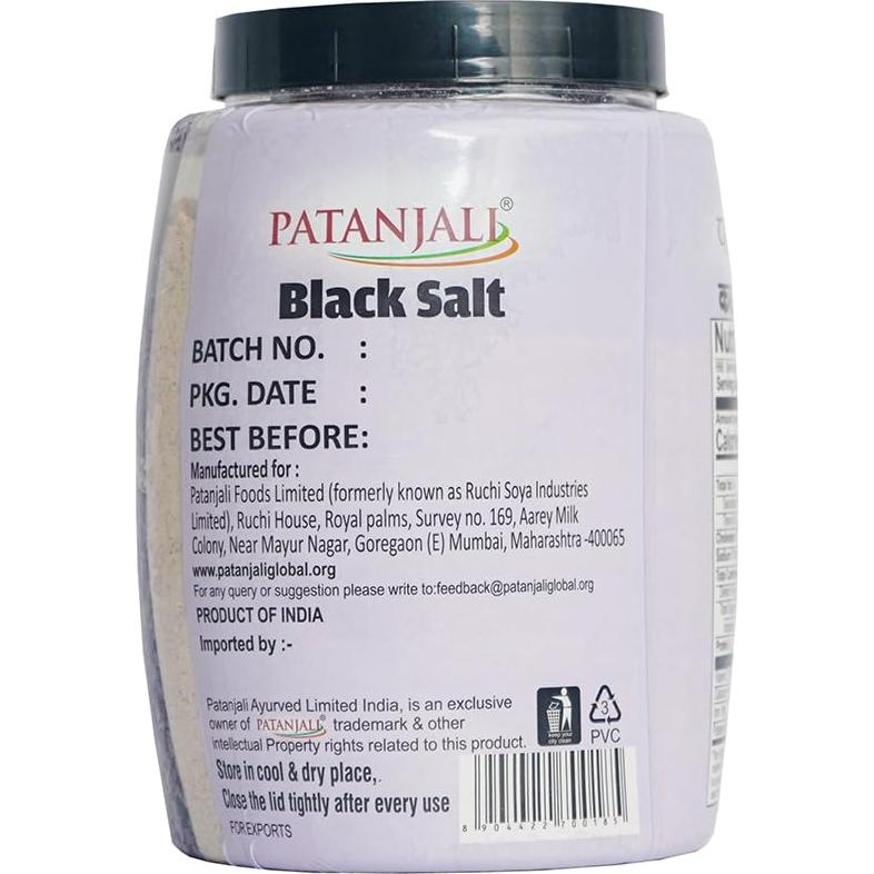 Sal Negra Patanjali 1kg - Sabor Único para Cocina India