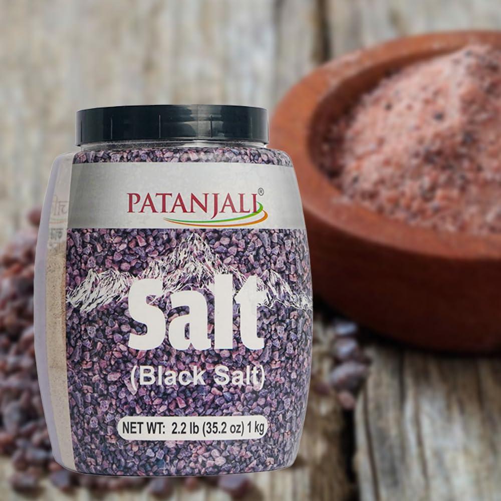 Sal Negra Patanjali 1kg - Sabor Único para Cocina India