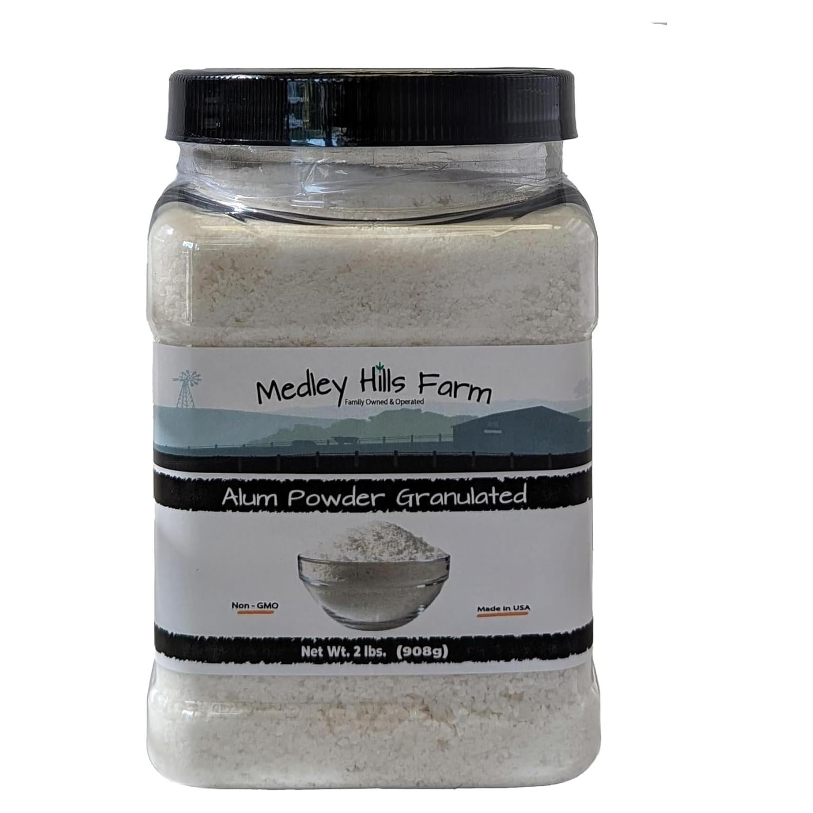 Polvo de Alumbre Granulado Grado Alimenticio 0.91 kg Medley Hills Farm